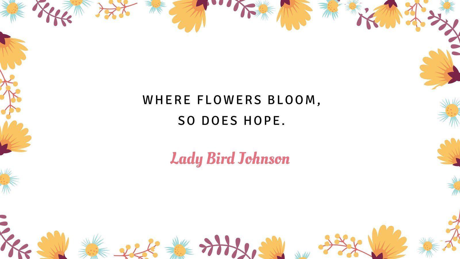 1600x900 Pastel Flowers Border with Quote Desktop Wallpaper