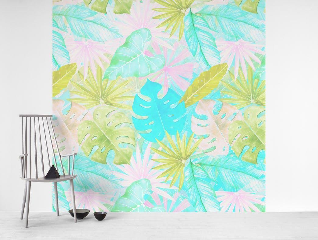 1044x789 Buy Tropical Pastel Leaves wall mural US shipping at