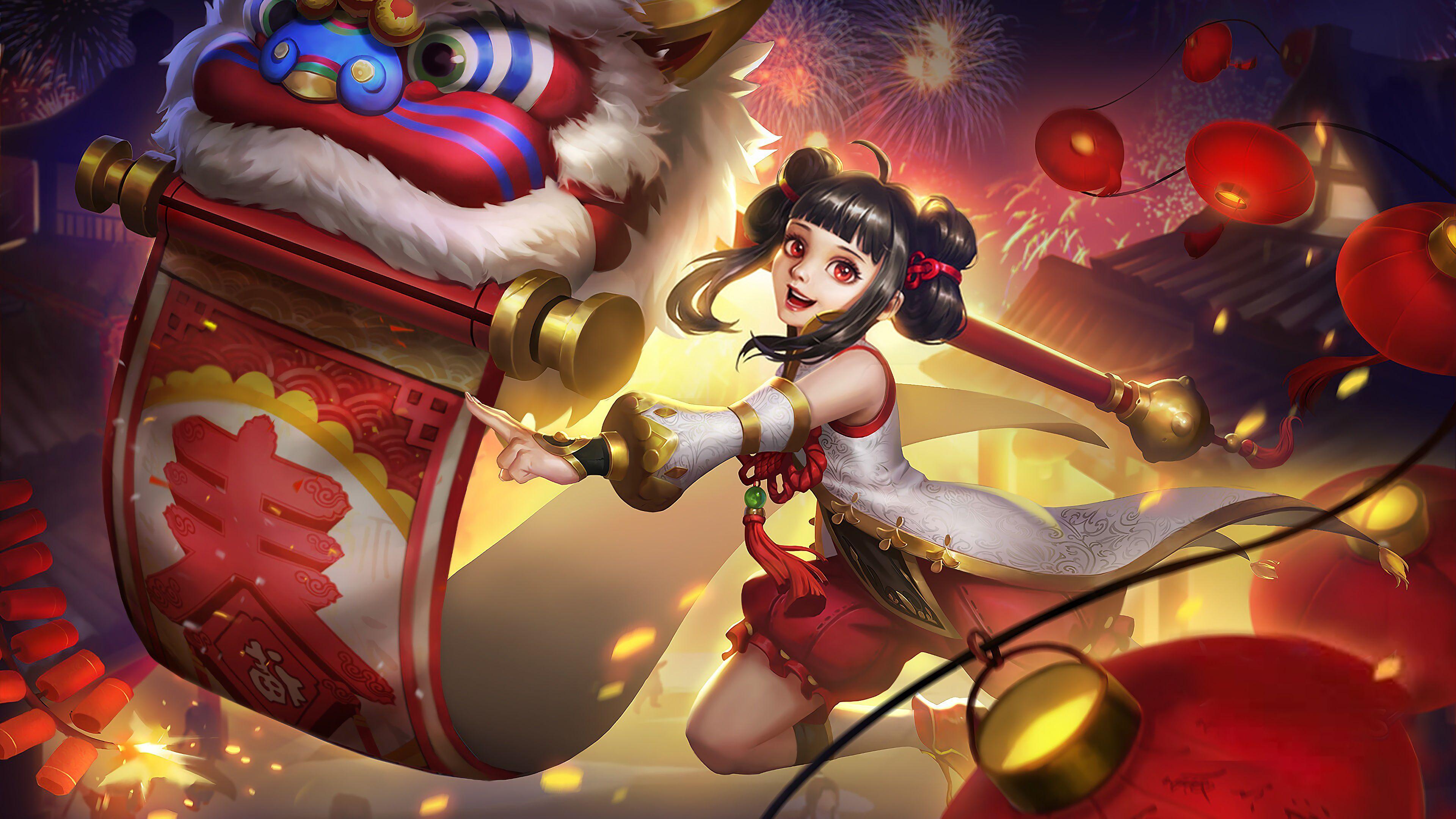 3840x2160 Lolita Lion Dance Skin Mobile Legends 4K Wallpaper