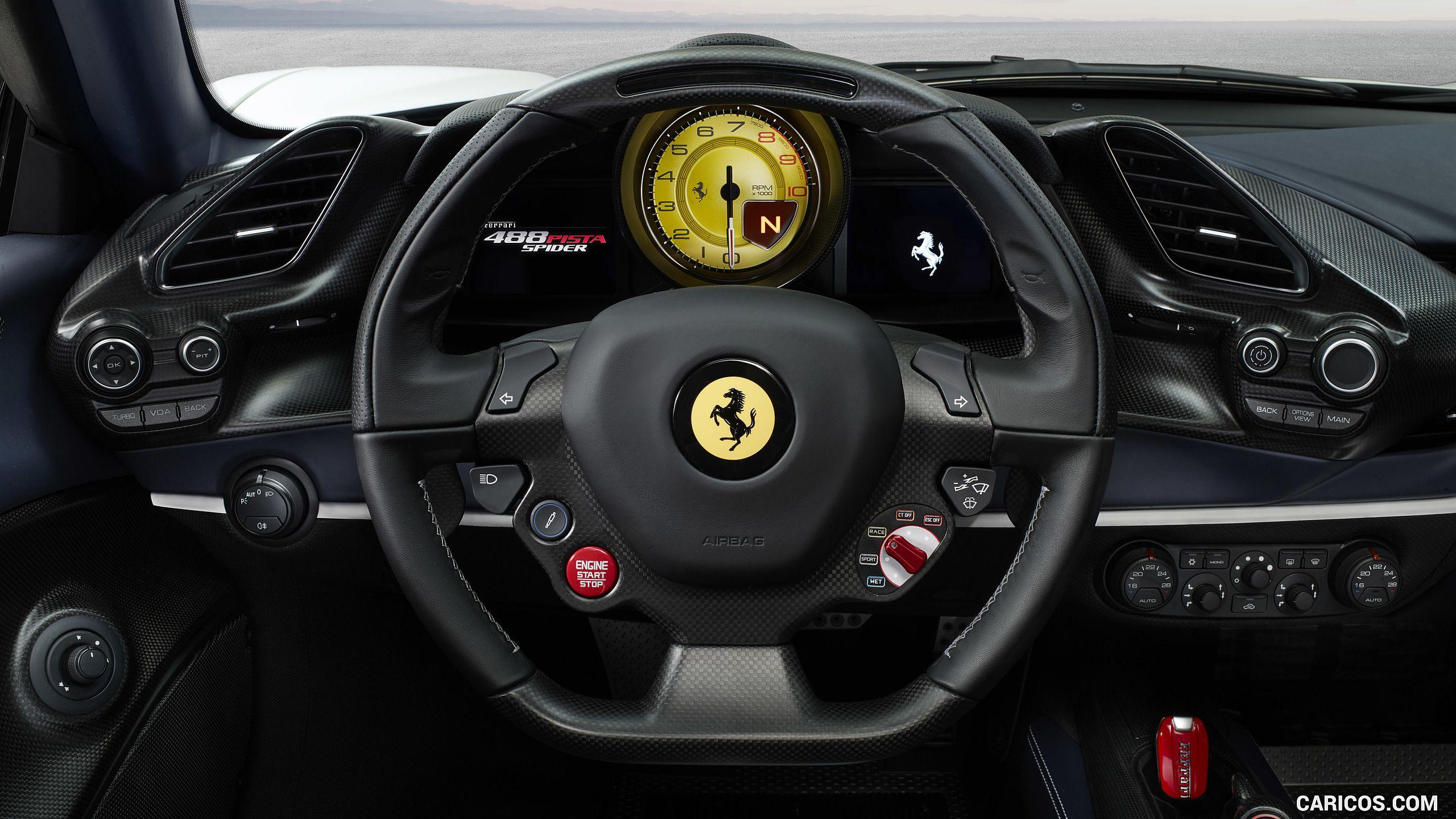 2560x1440 Ferrari 488 Pista Spider, Steering Wheel. HD