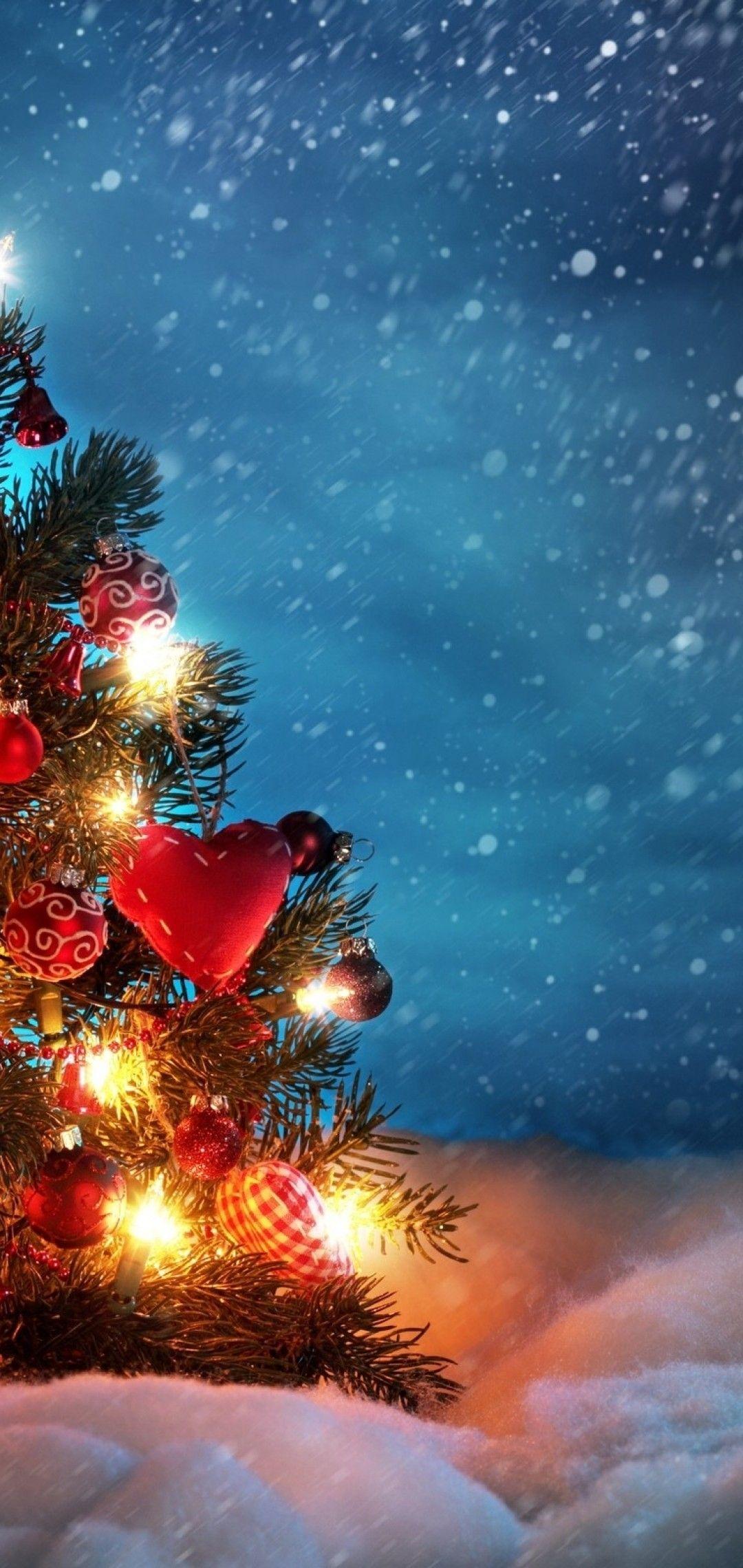 1080x2280 Download 1080x2280 Christmas Snow, Decorations, Light