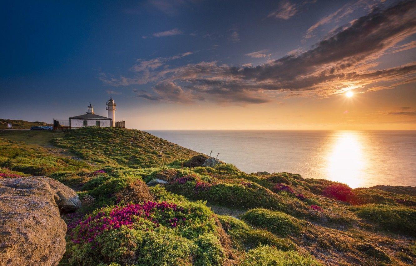 1332x850 Wallpaper coast, lighthouse, Spain, Galicia, La Coruna, Costa da