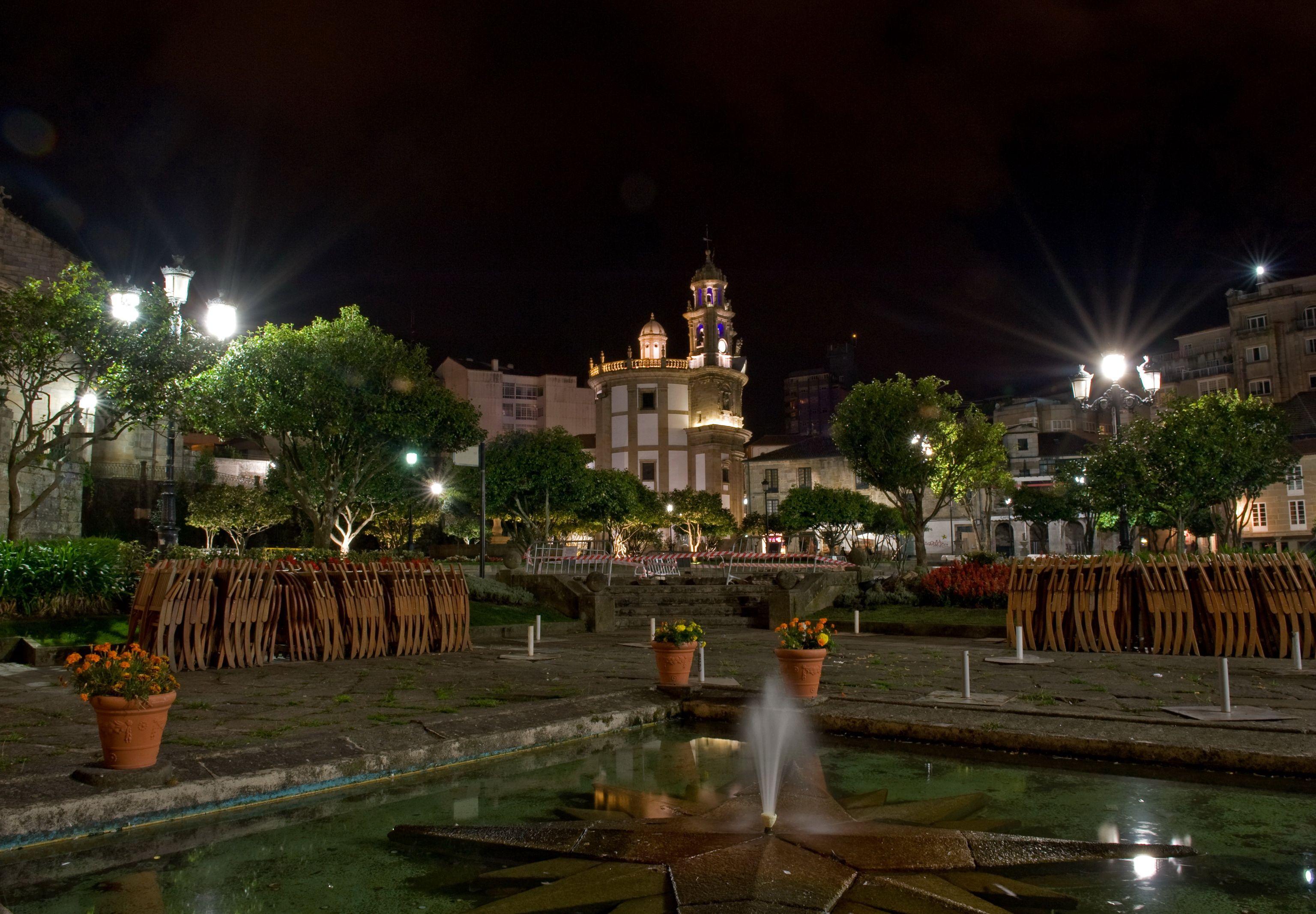 3072x2133 Wallpaper Spain Galicia Pontevedra Night Cities
