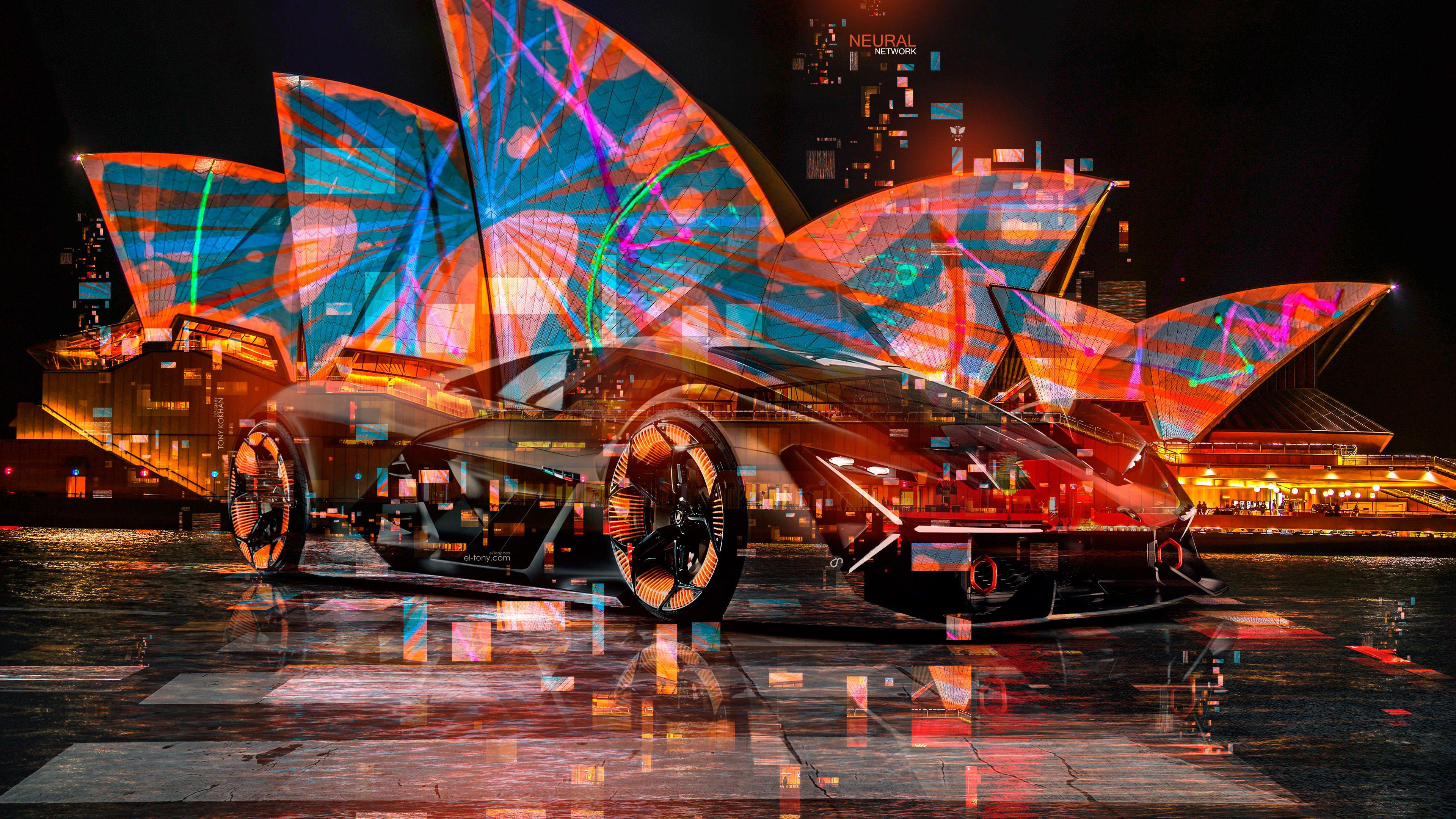 3840x2160 LAMBORGHINI TERZO MILLENNIO SUPER CRYSTAL AUSTRALIA SYDNEY THEATRE