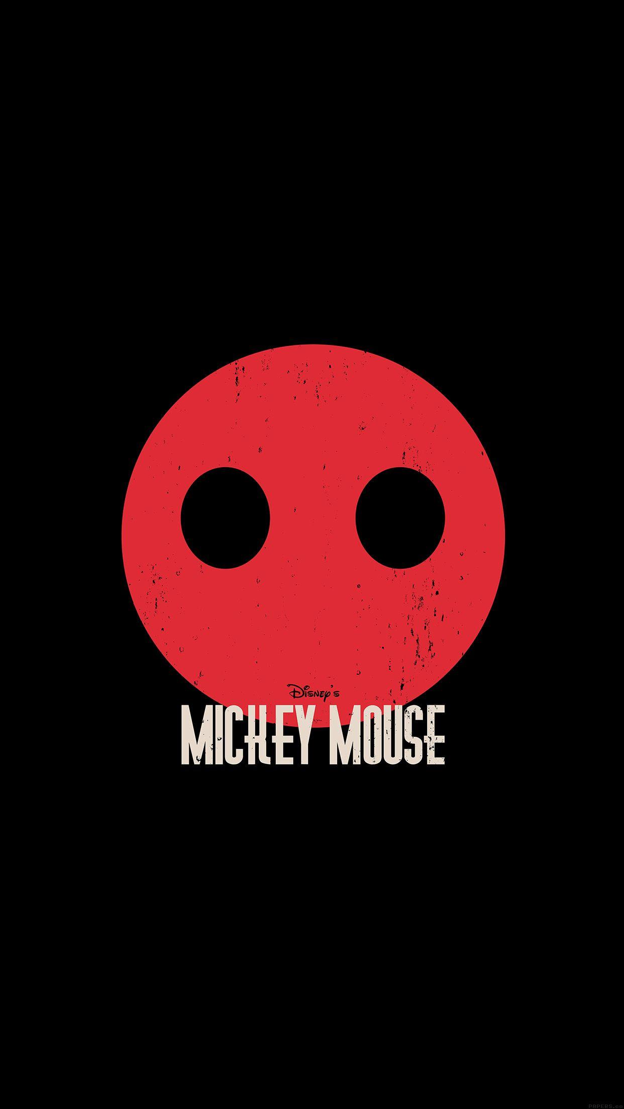 1242x2208 Mickey Mouse Dark Minimal Circle Disney Art