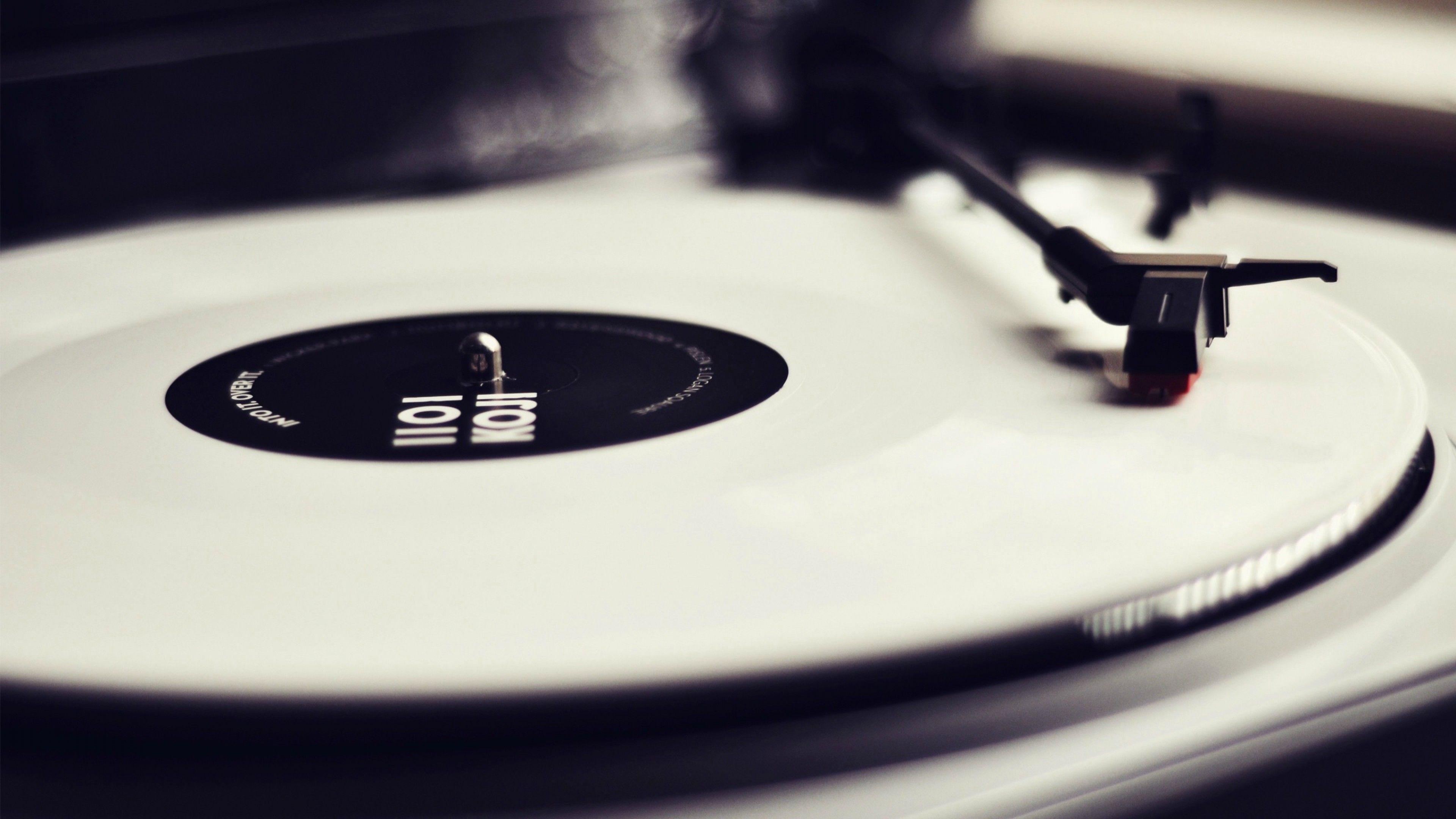 3840x2160 music, disk, phonograph wallpaper