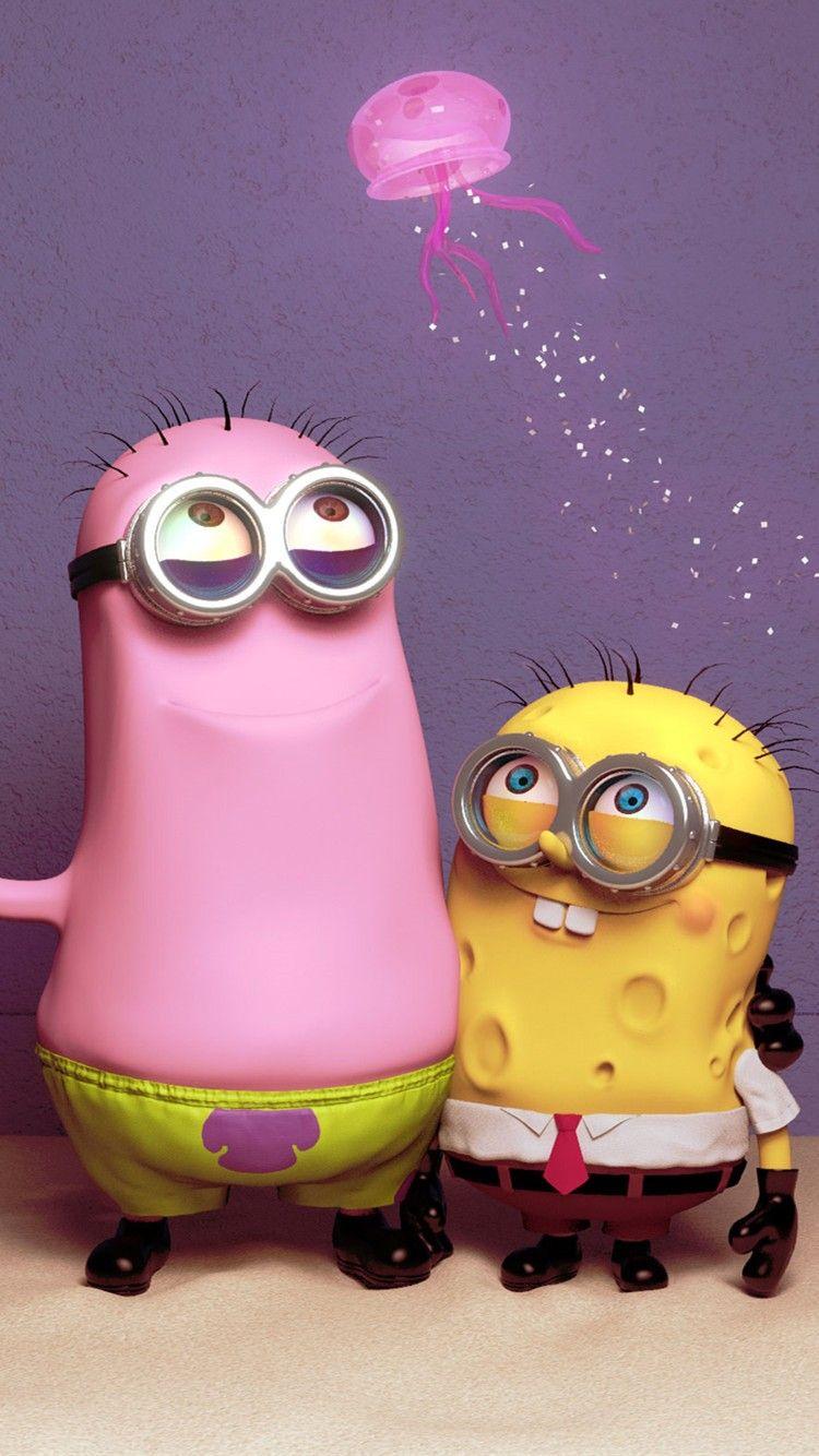 750x1334 Minions Hình nền HD cho iPhone 6 - Spongebob Minions - 750x1334