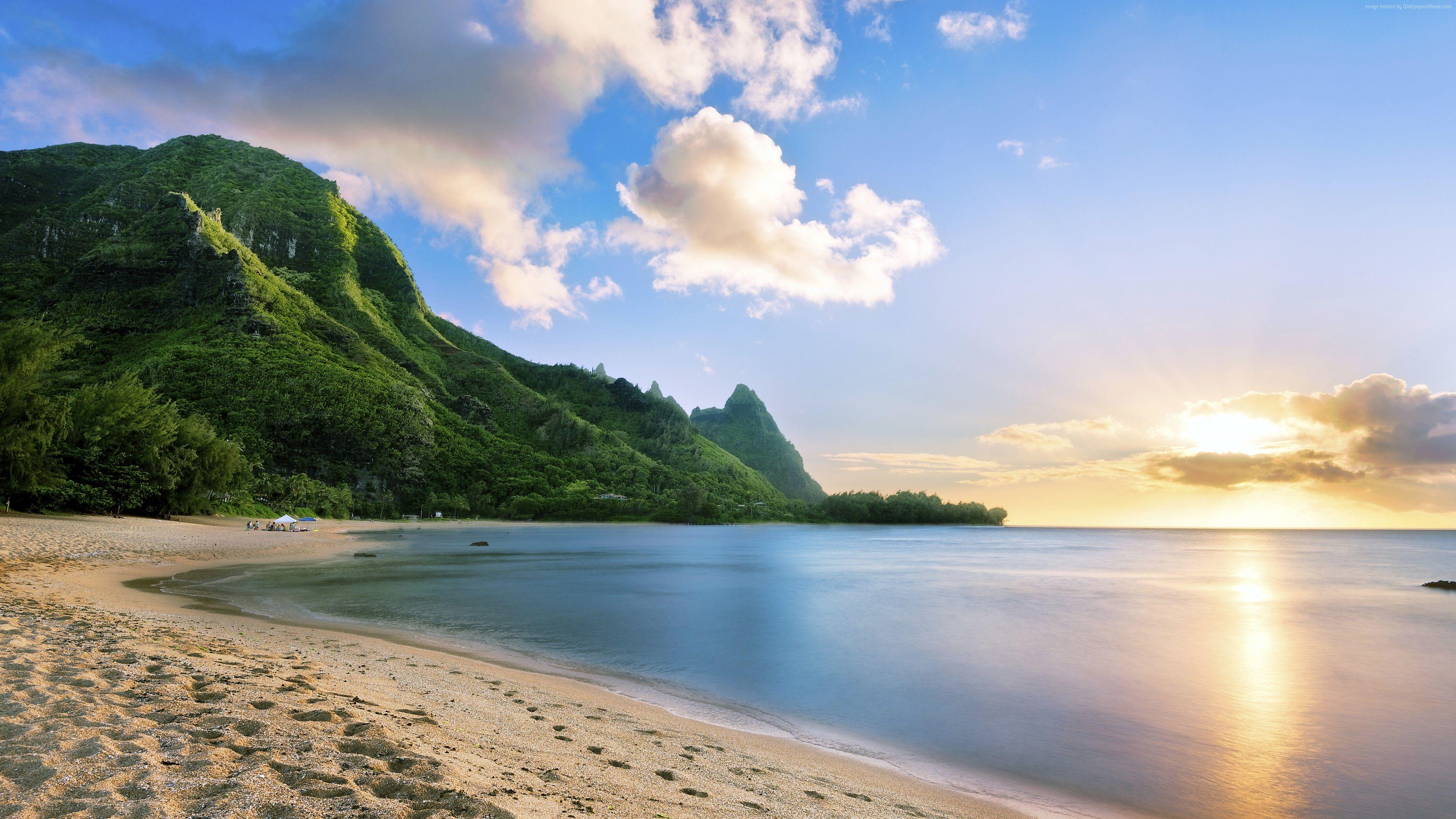 3840x2160 Wallpaper Maui, Hawaii, beach, ocean, coast, mountain, sky, 5k, Nature Wallpaper Download Resolution 4K Wallpaper