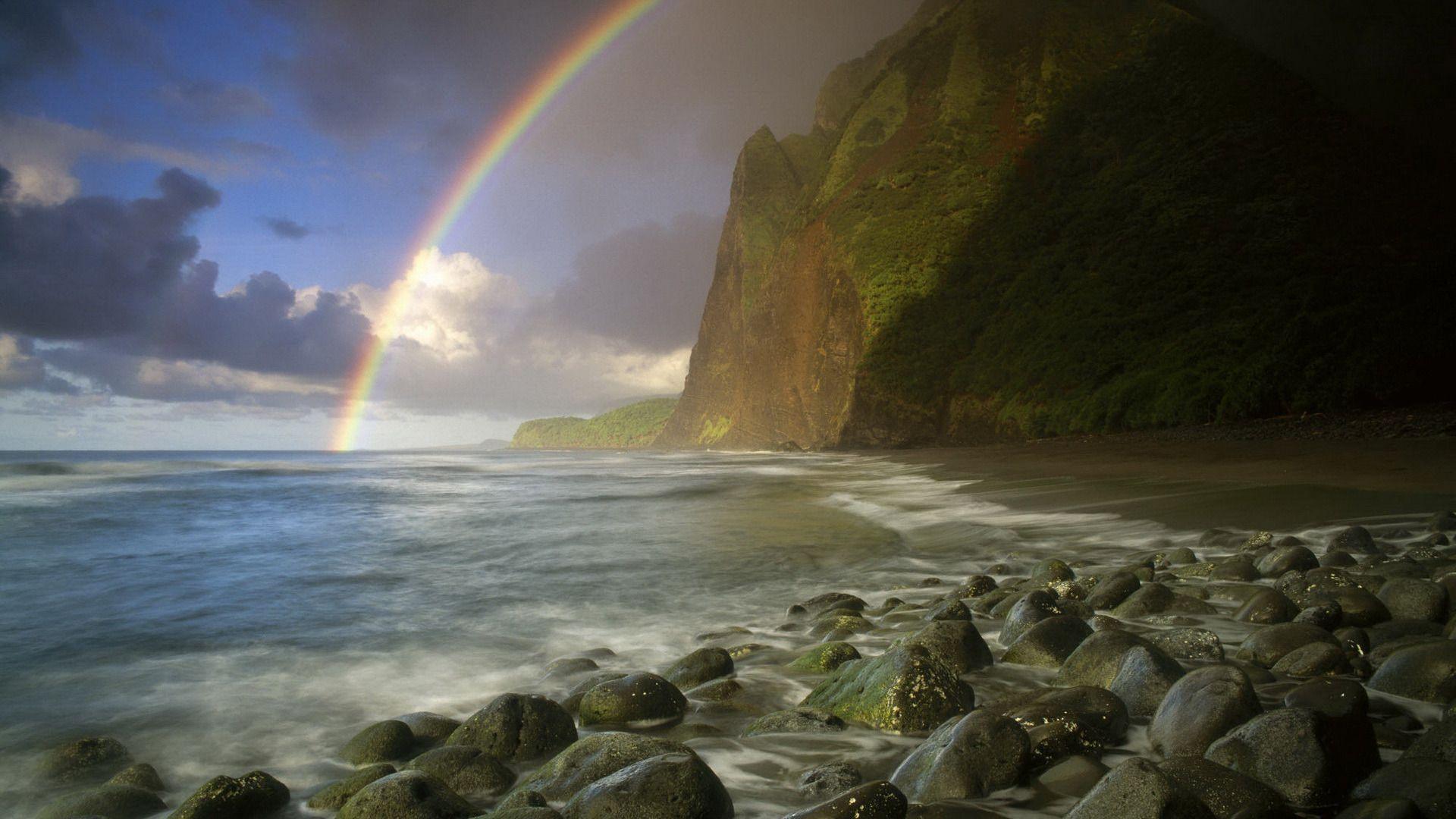 1920x1080 Rainbow in Maui Hawaii HD Beach Wallpaper 1080p. Hawaii beaches