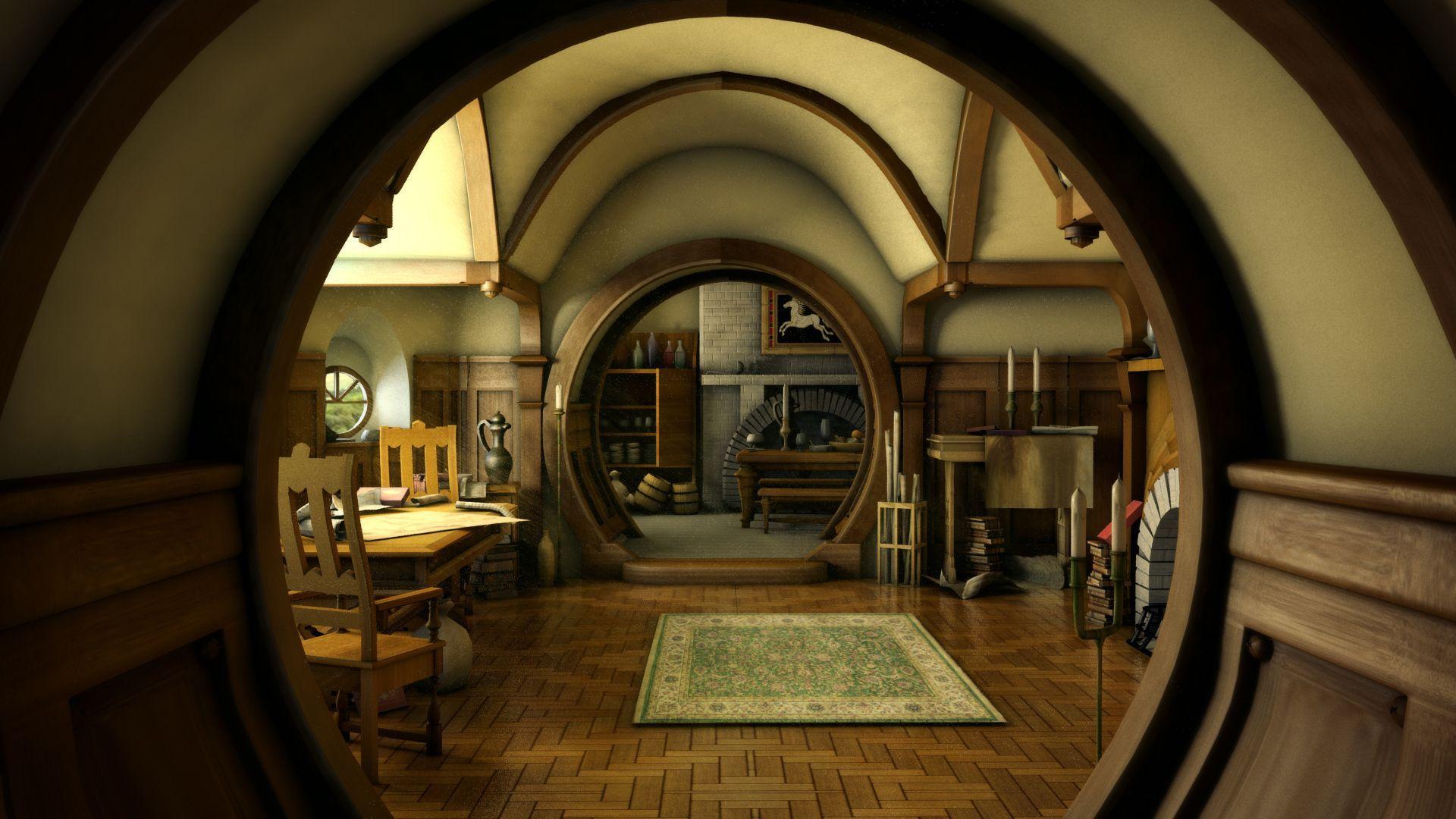 1920x1080 The Hobbit lord rings lotr architecture house room building