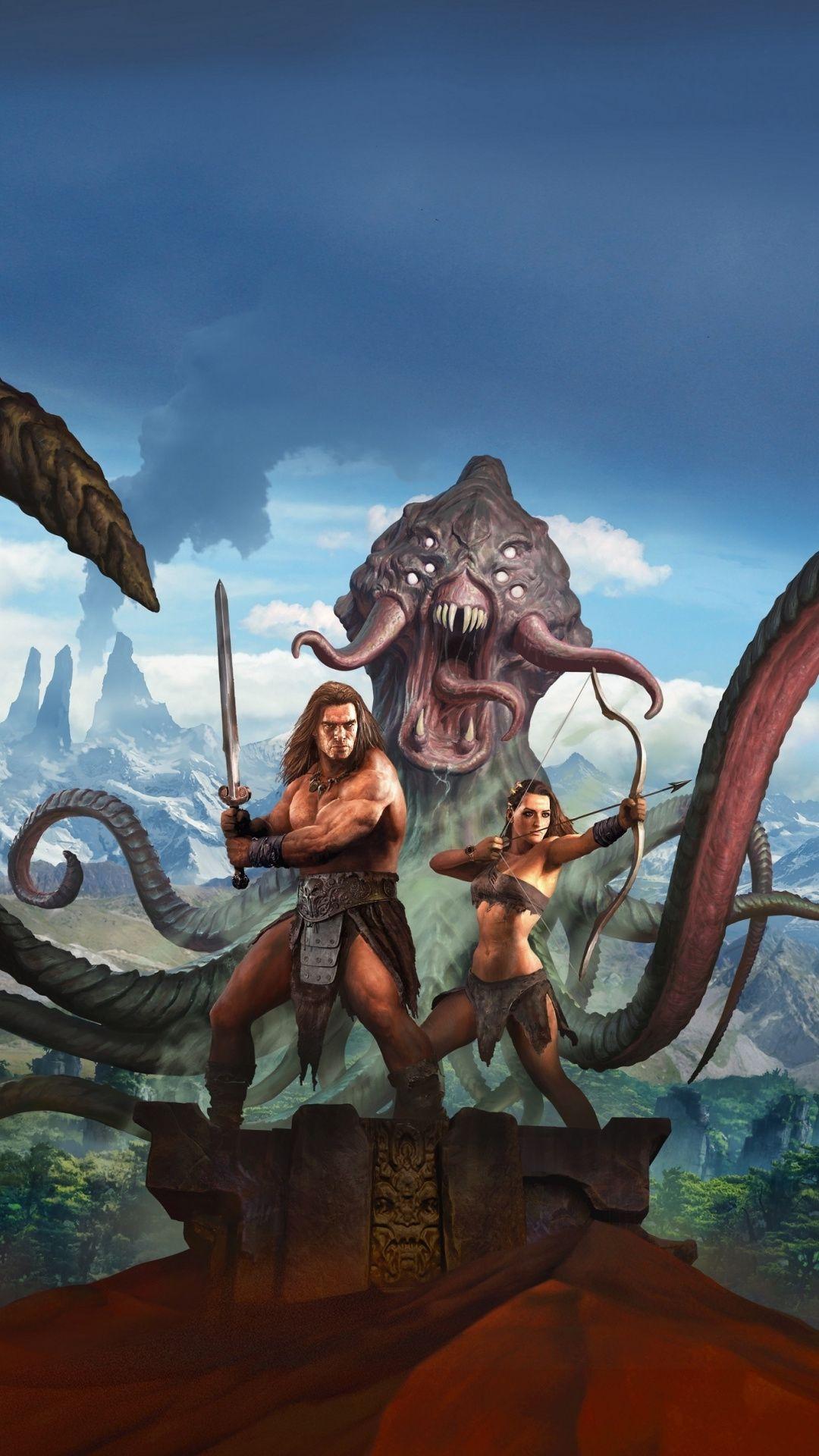 1080x1920 Conan Exiles, video game, warriors, art, 1080x1920 wallpaper