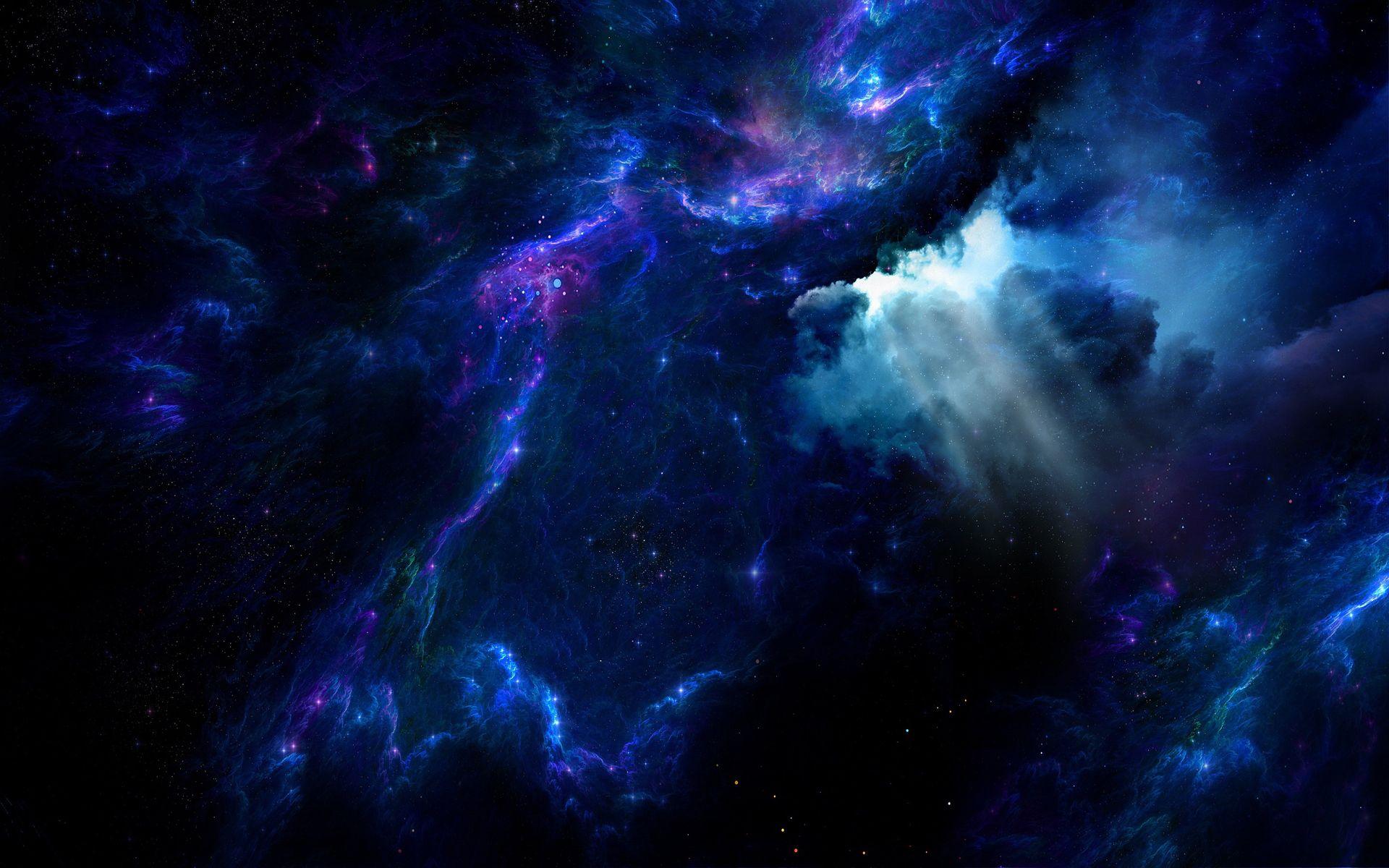 1920x1200 Sci Fi Nebula CGI Space Blue Stars Hình nền