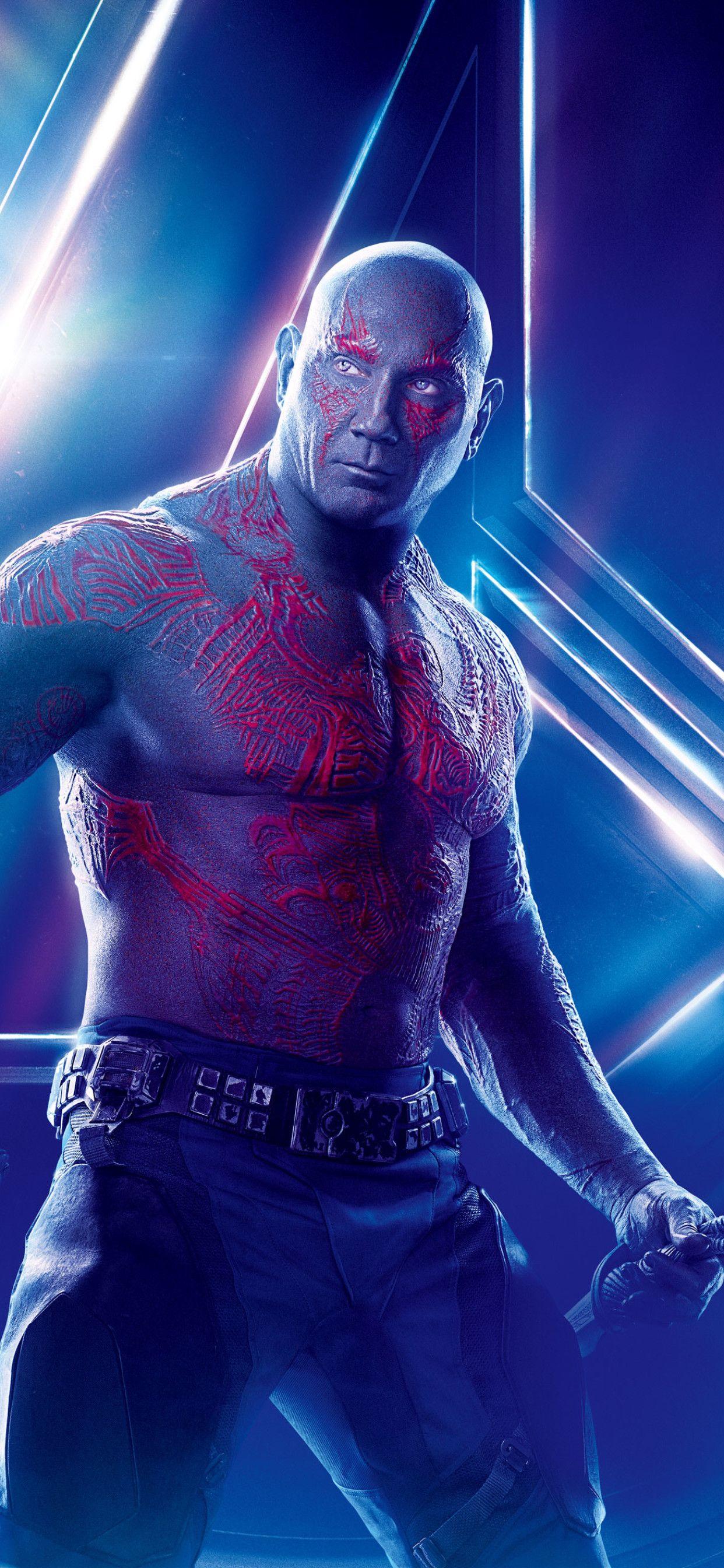 1242x2688 Drax The Destroyer In Avengers Infinity War 8k Poster
