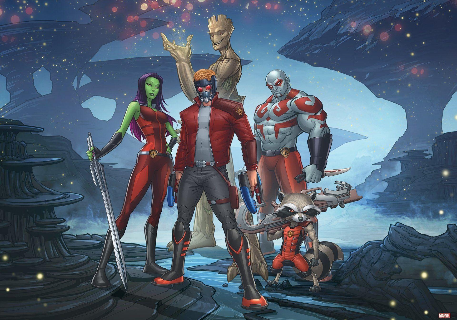 1920x1348 Comics Guardians Of The Galaxy Gamora Star Lord Groot Rocket