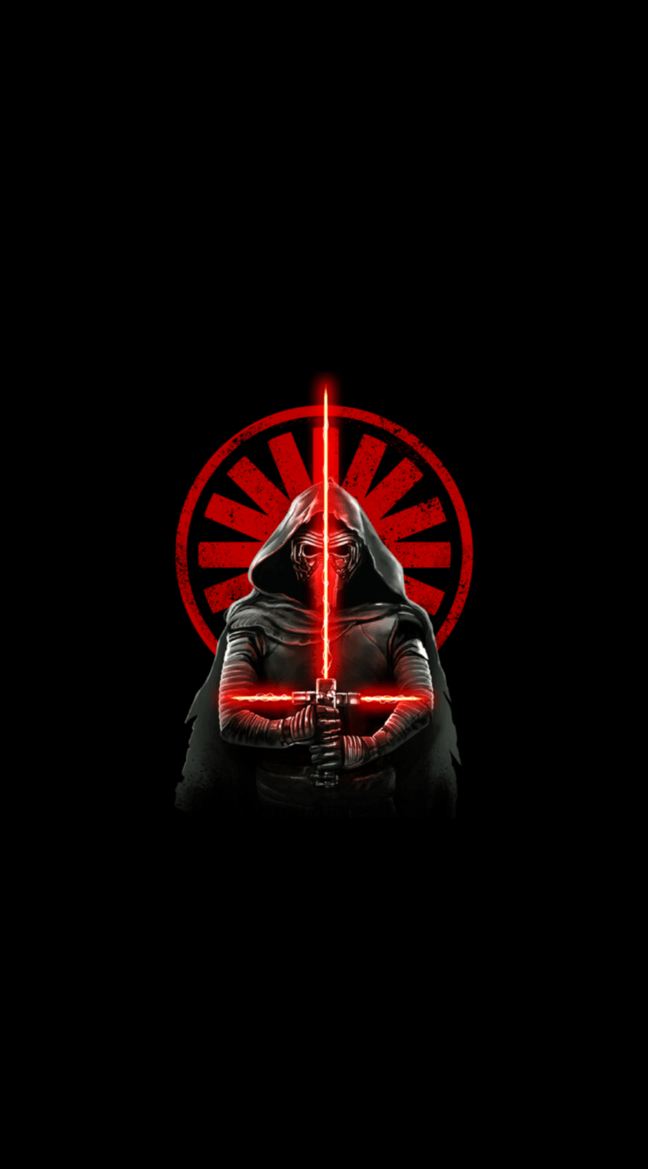728x1313 Kylo Ren AMOLED Wallpaper