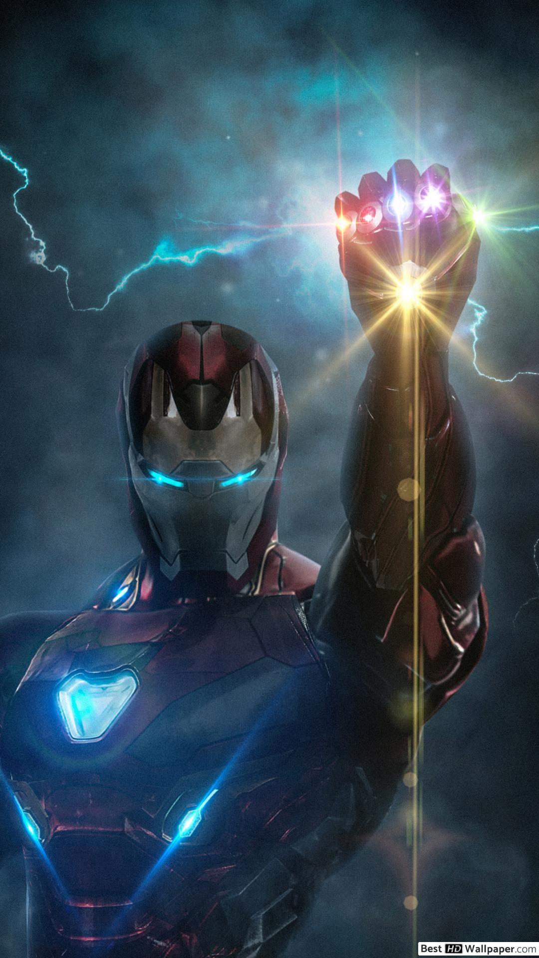 1080x1920 Avengers: Endgame with infinity glove HD wallpaper download