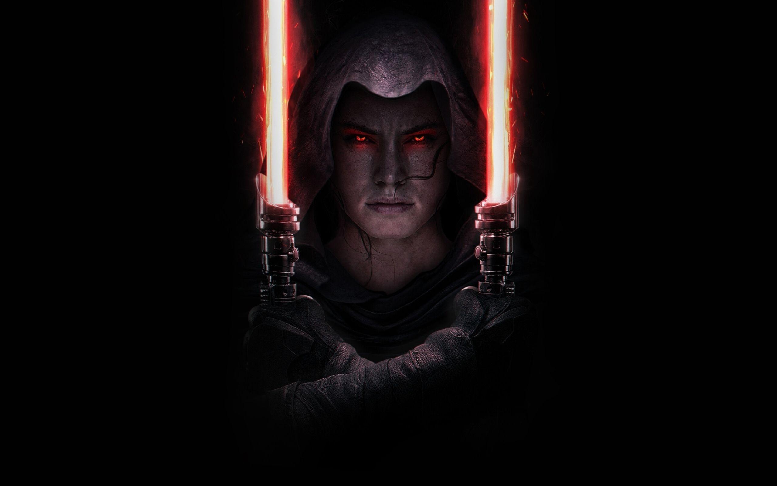 2560x1600 Dark Side Rey and Double Bladed Lightsaber 2560x1600
