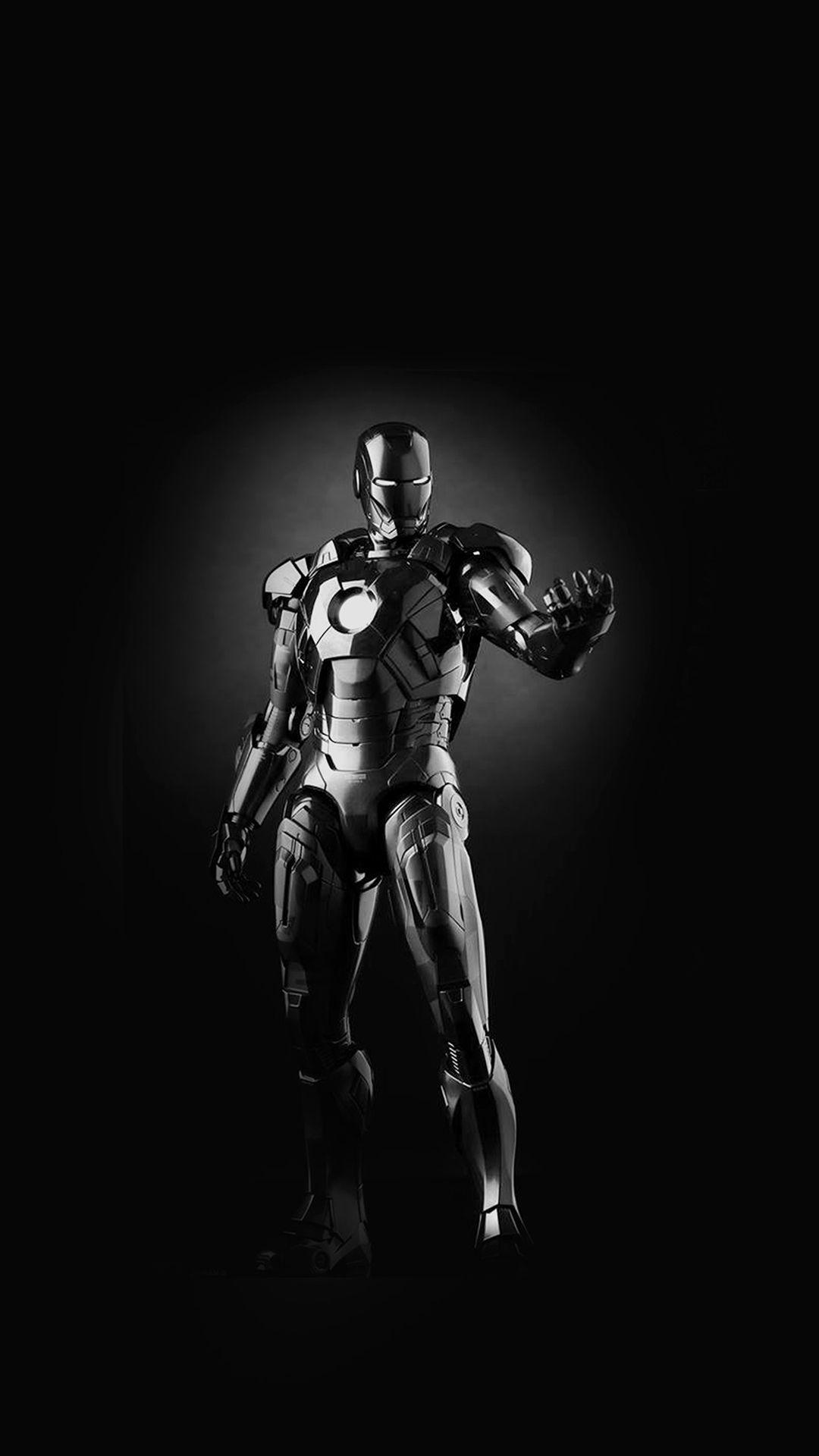1080x1920 Ironman Dark Figure Hero Art Avengers Bw iPhone 8 Wallpaper Free Download