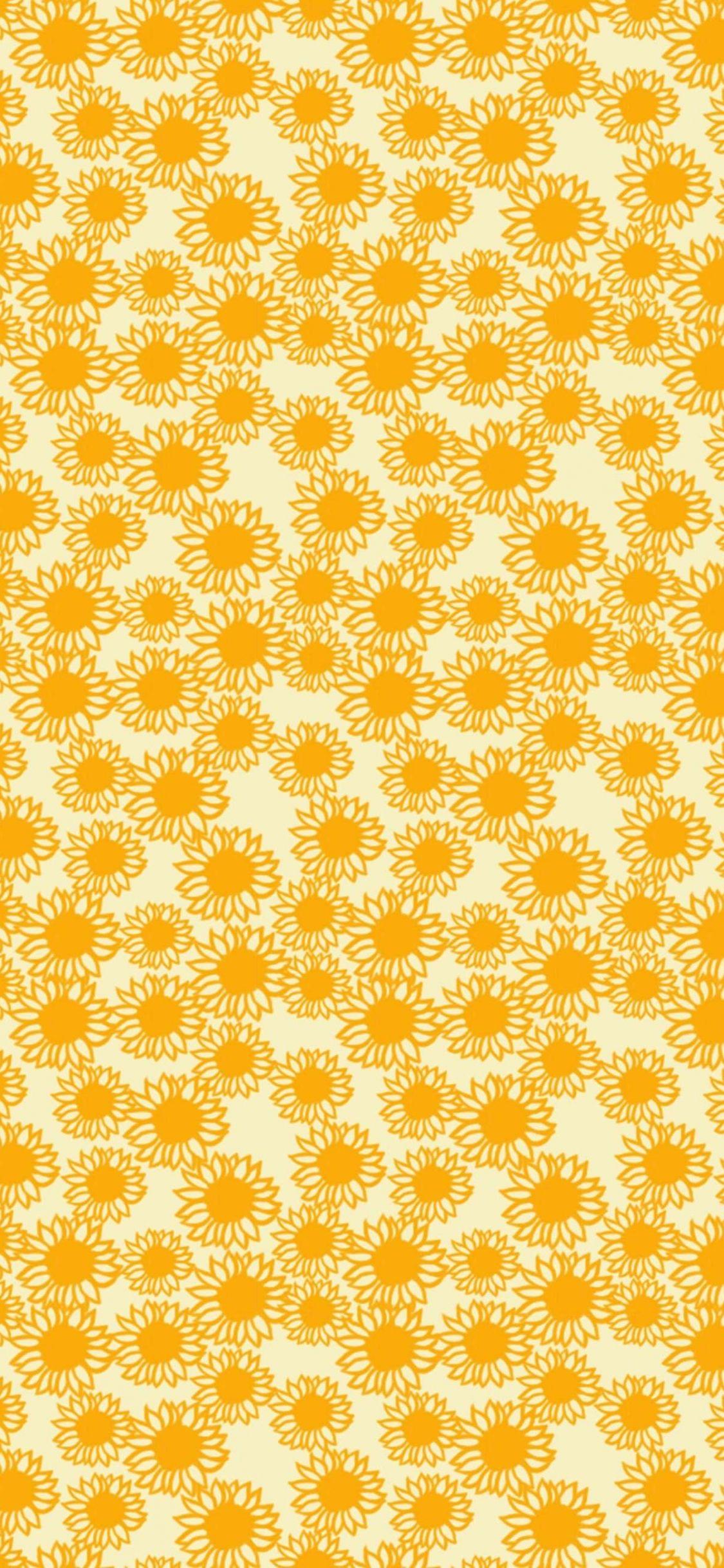 1125x2436 Free download Pattern sunflower yellow women friendly wallpaperc