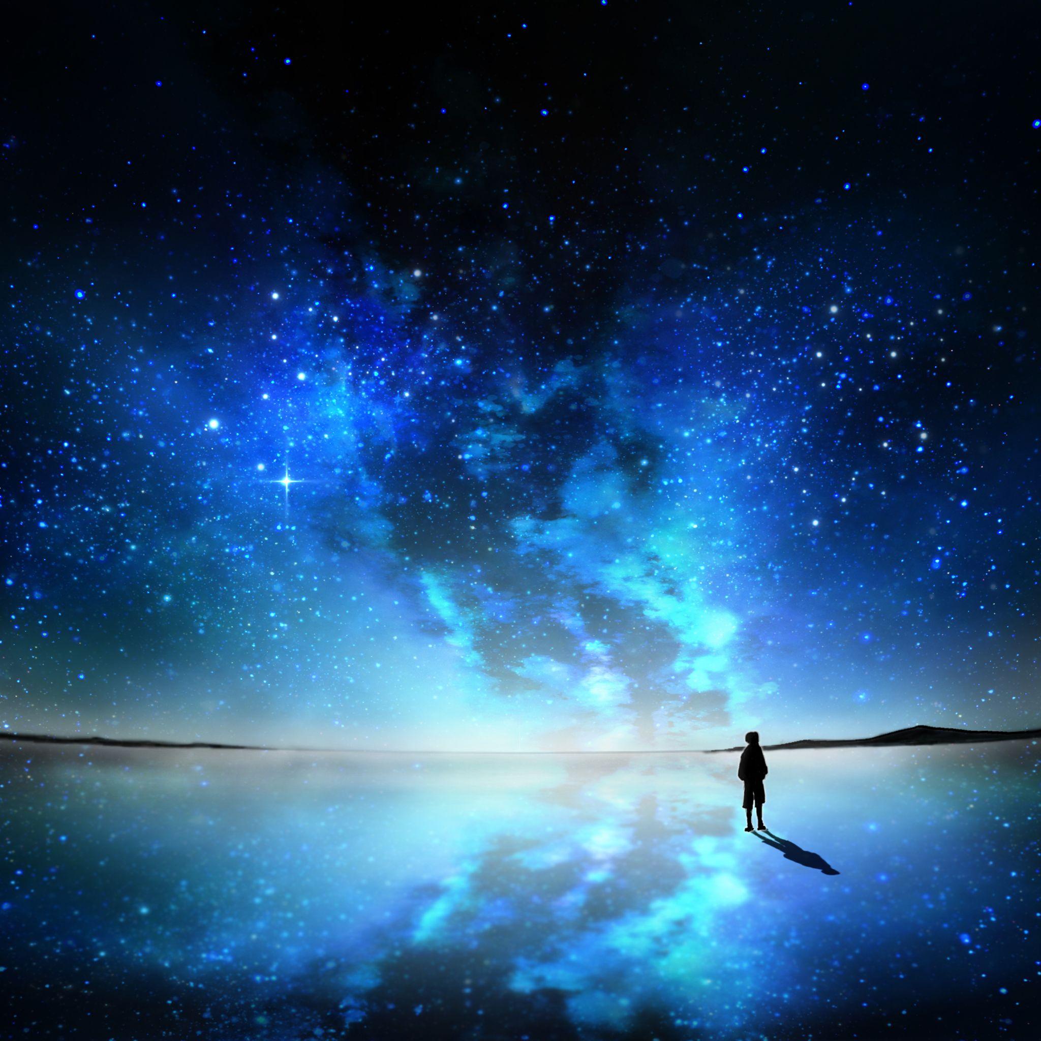 2048x2048 Sky Full Of Stars Anime iPad Air HD 4k Wallpaper