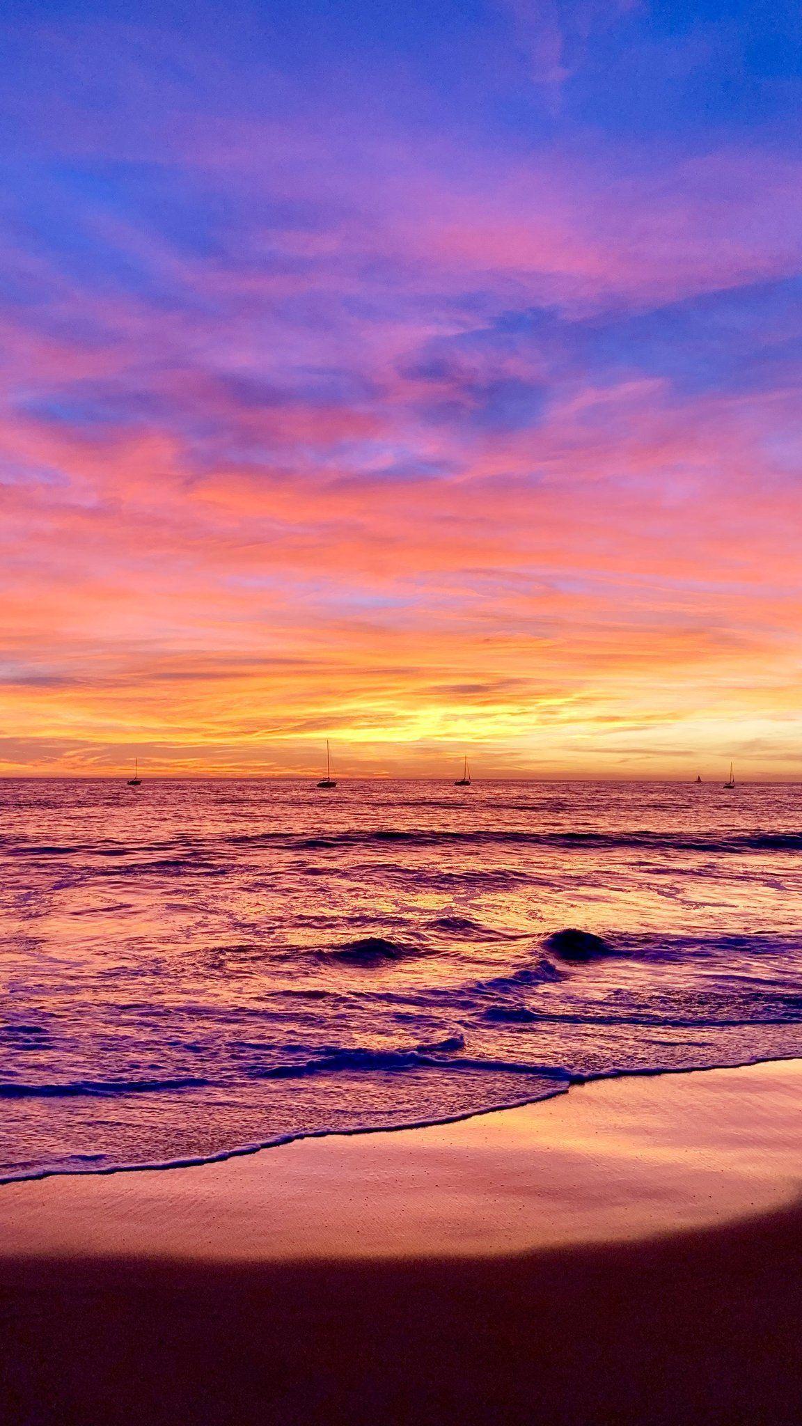 1152x2048 Colorful Sunset. Beach wallpaper, Sunset, Wallpaper iphone disney