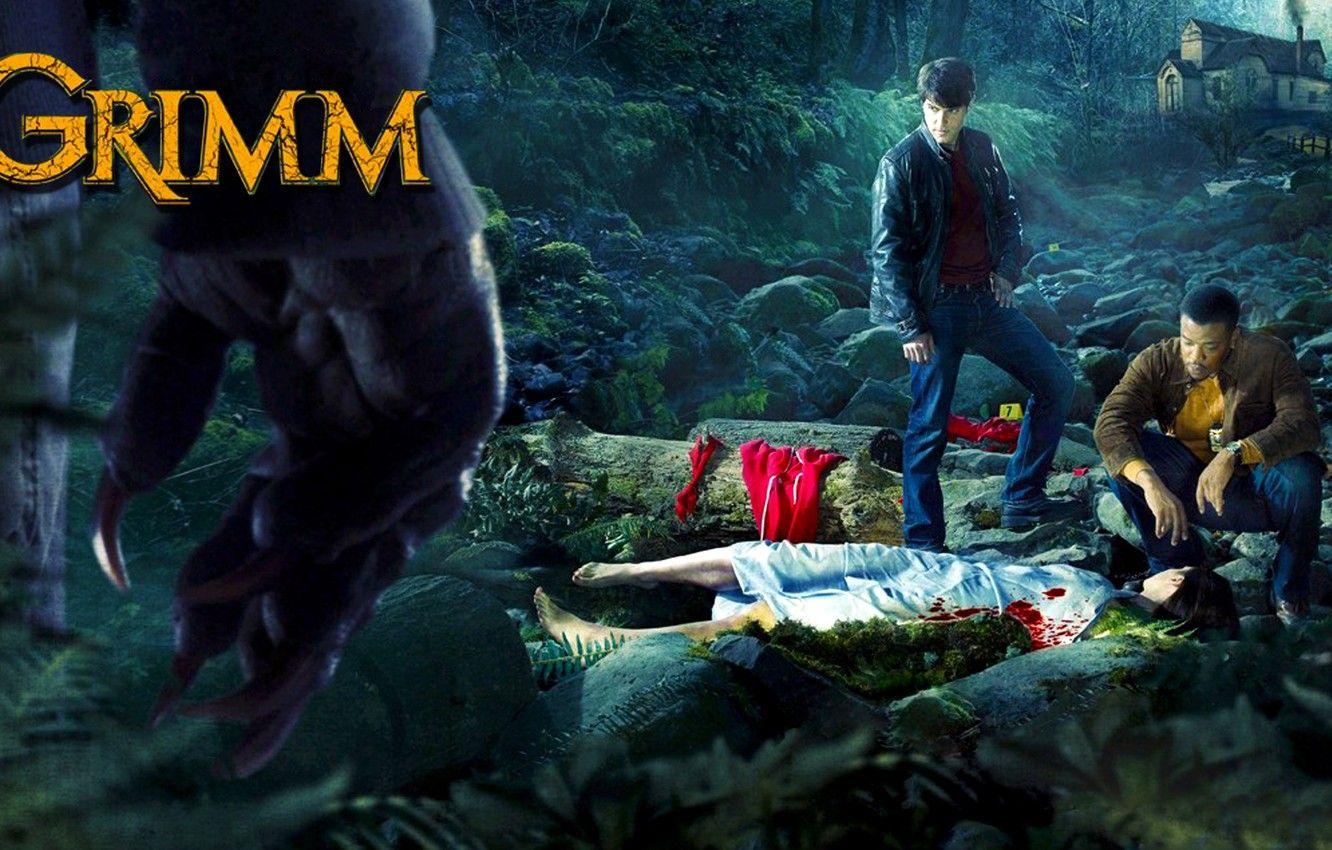 1332x850 Wallpaper blood, house, forest, monster, trees, police, crime scene, man, detective, series, stream, hunter, badge, murder, Russell Hornsby, werewolf image for desktop, section фильмы
