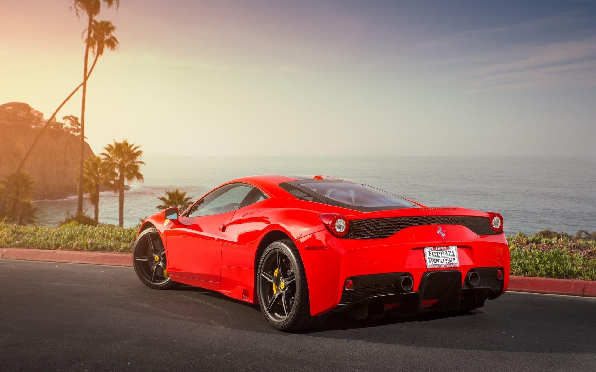 1920x1200 Wallpaper Ferrari 458 Speciale red supercar back view 1920x1200 HD