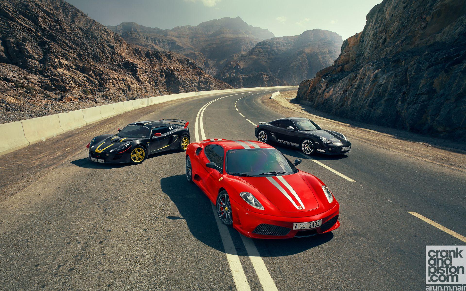 1920x1200 Ferrari F430 Scuderia Porsche Cayman R Lotus Exige Cup Wallpaper