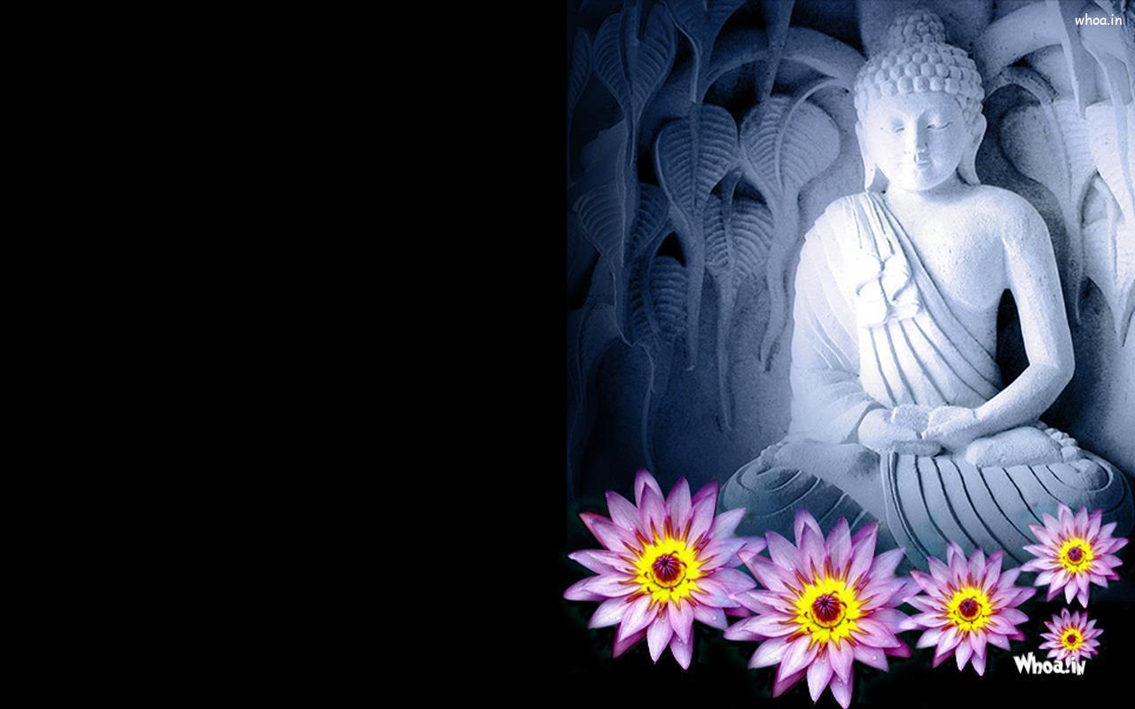 1280x800 Zendha: Black And White Buddha Wallpaper
