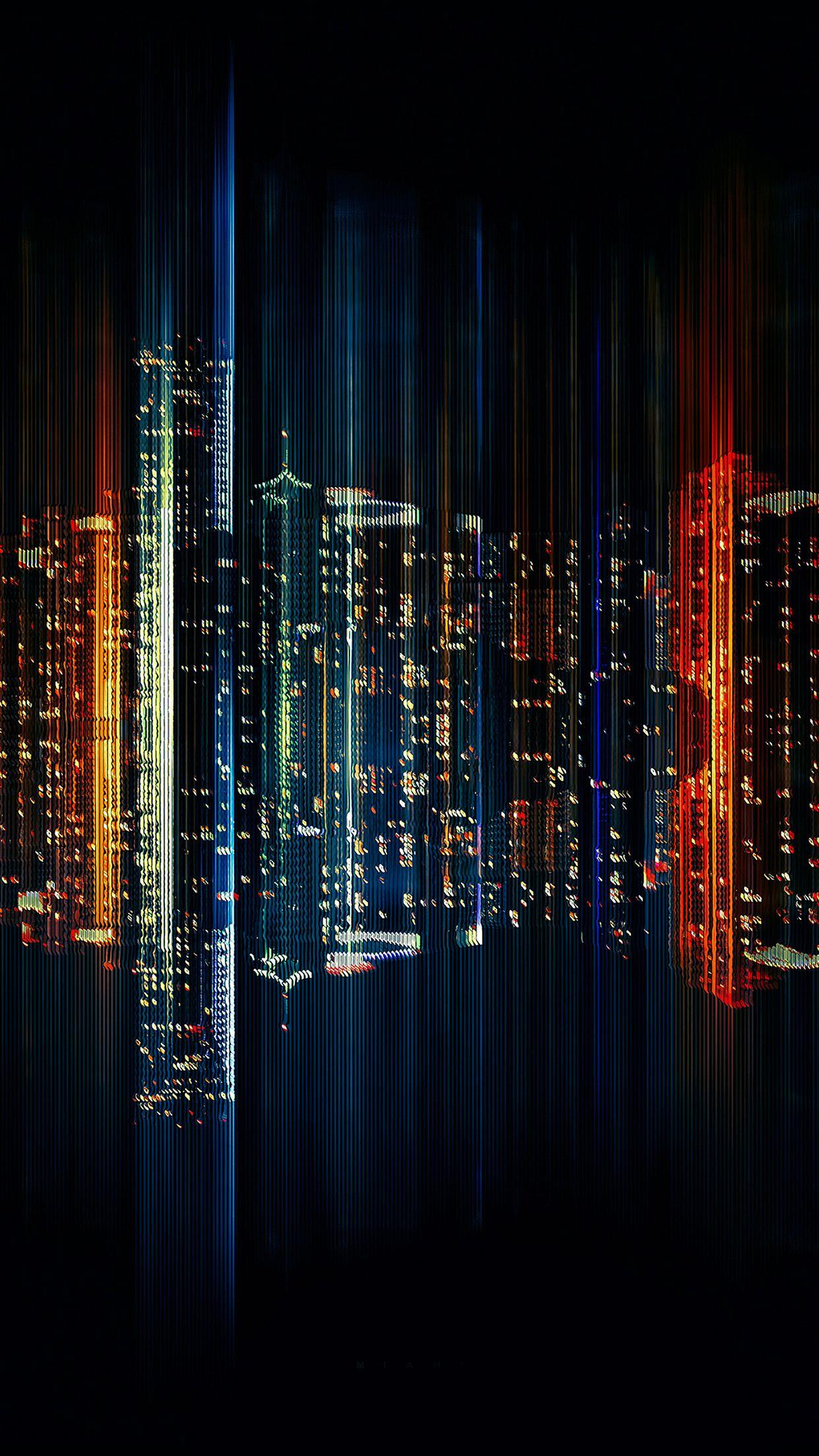 1242x2208 Miami dark city illustration art Download Free HD Wallpaper