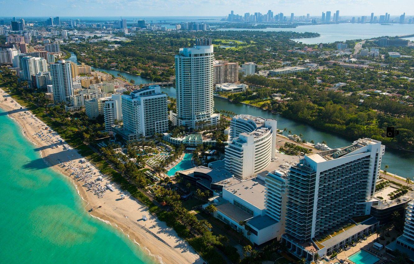 1332x850 Wallpaper beach, height, Miami, FL, panorama, Miami, florida, vice