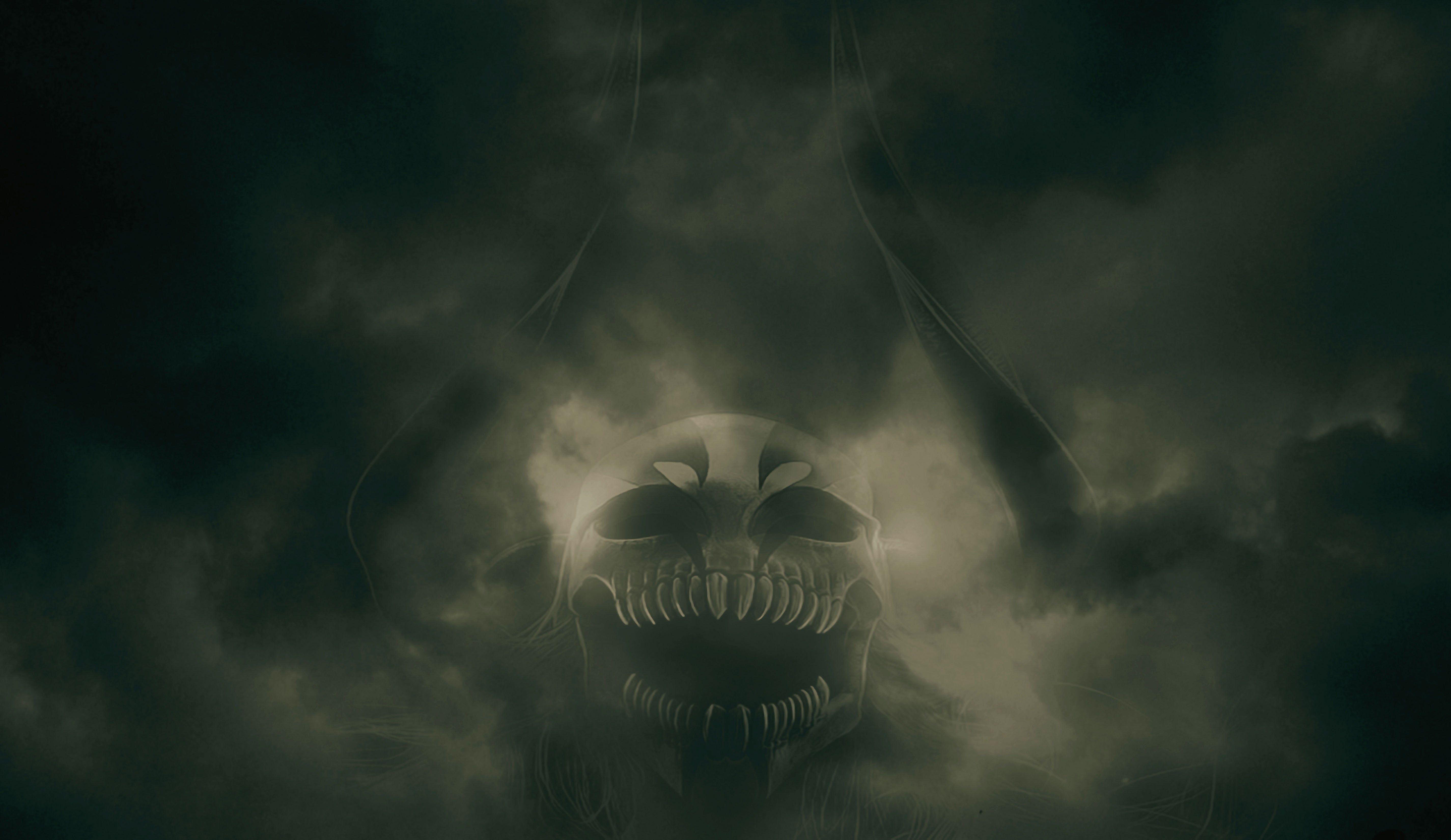 5700x3300 Black and white skull digital wallpaper, Bleach, Vasto Lorde HD
