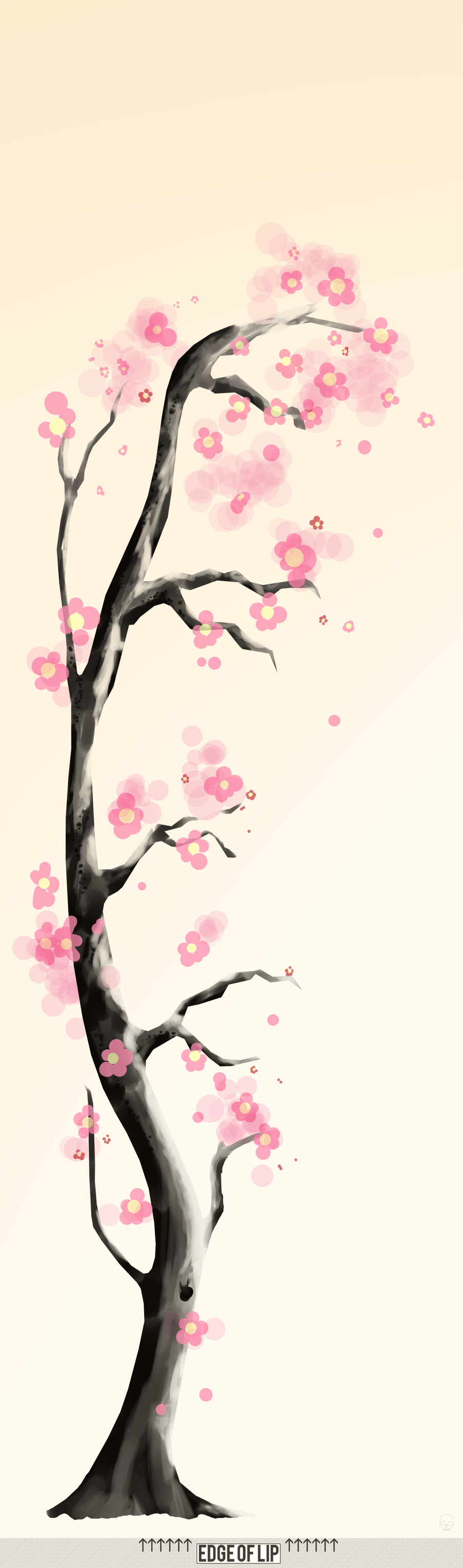 900x3043 Decoration: Cute Cherry Blossom Wall Mural Black Branch By Mil0oz On