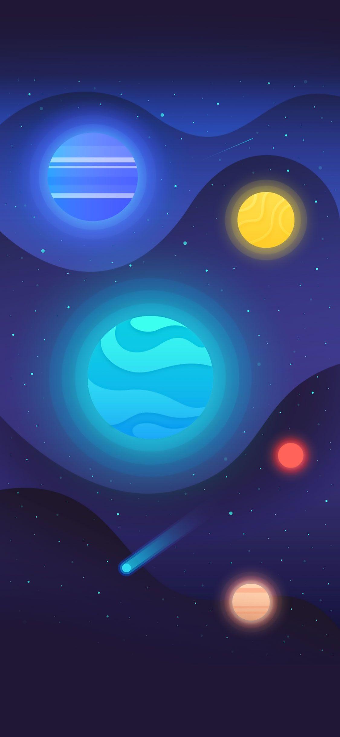 1125x2436 Minimalist space style phone wallpaper [1125x2436]