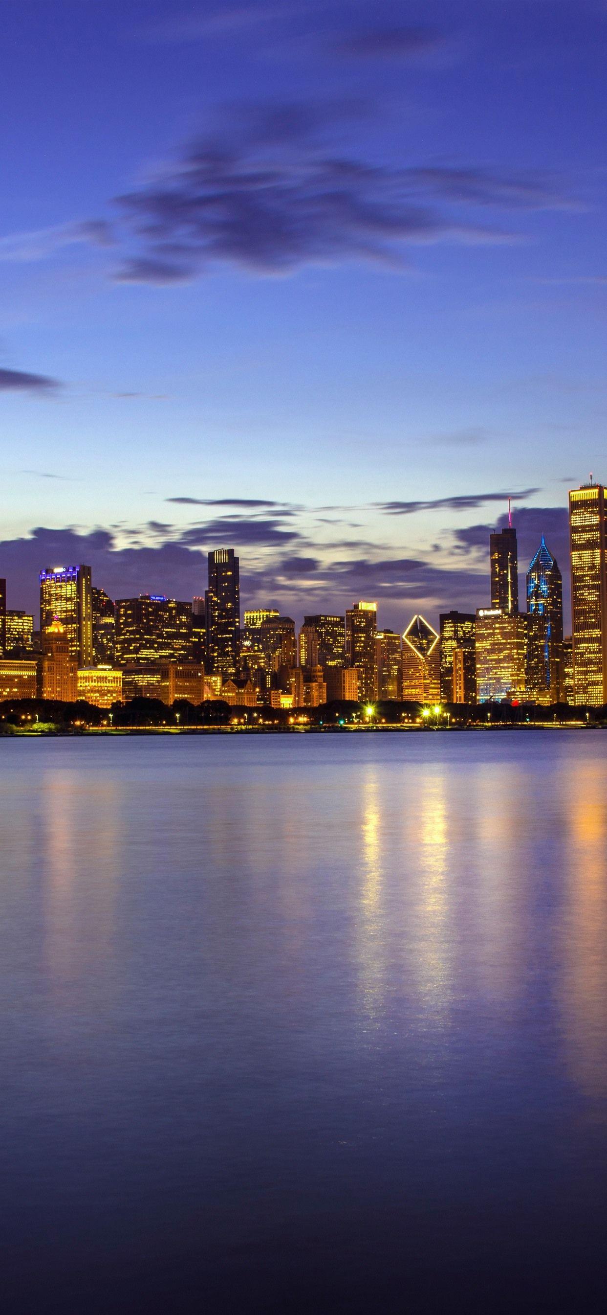 1242x2688 iPhone Wallpaper Usa, Illinois, Chicago, Skyscrapers, Xs