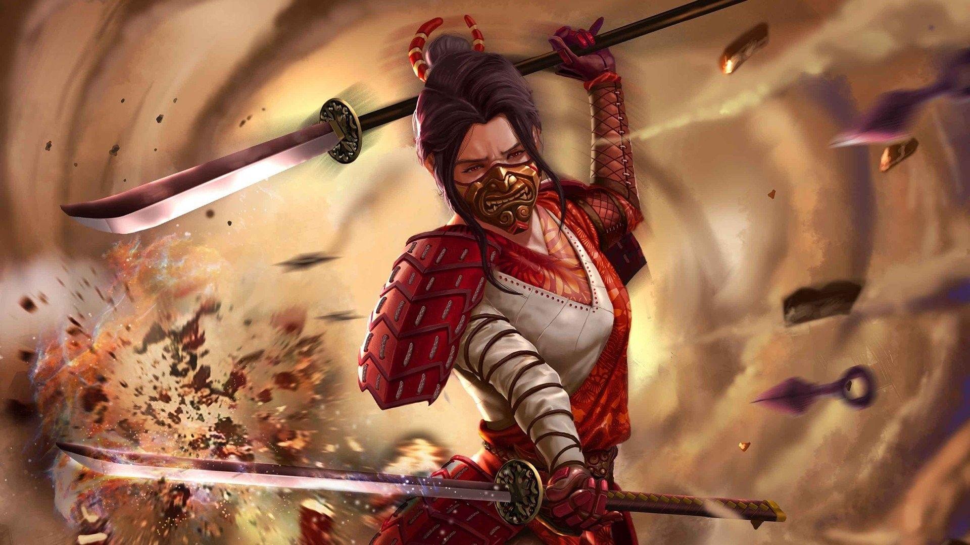 1920x1080 Female Samurai Wallpaper