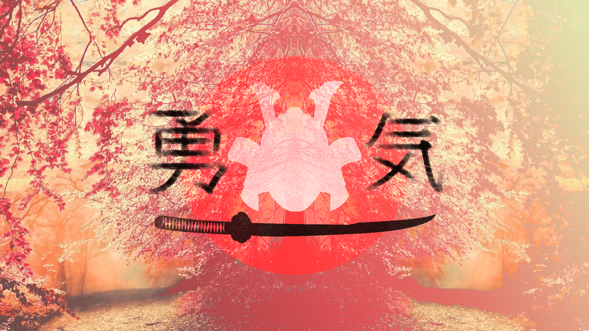 1920x1080 kanji, #japan, #samurai, #pink, Wallpaper D Ecran HD Animé