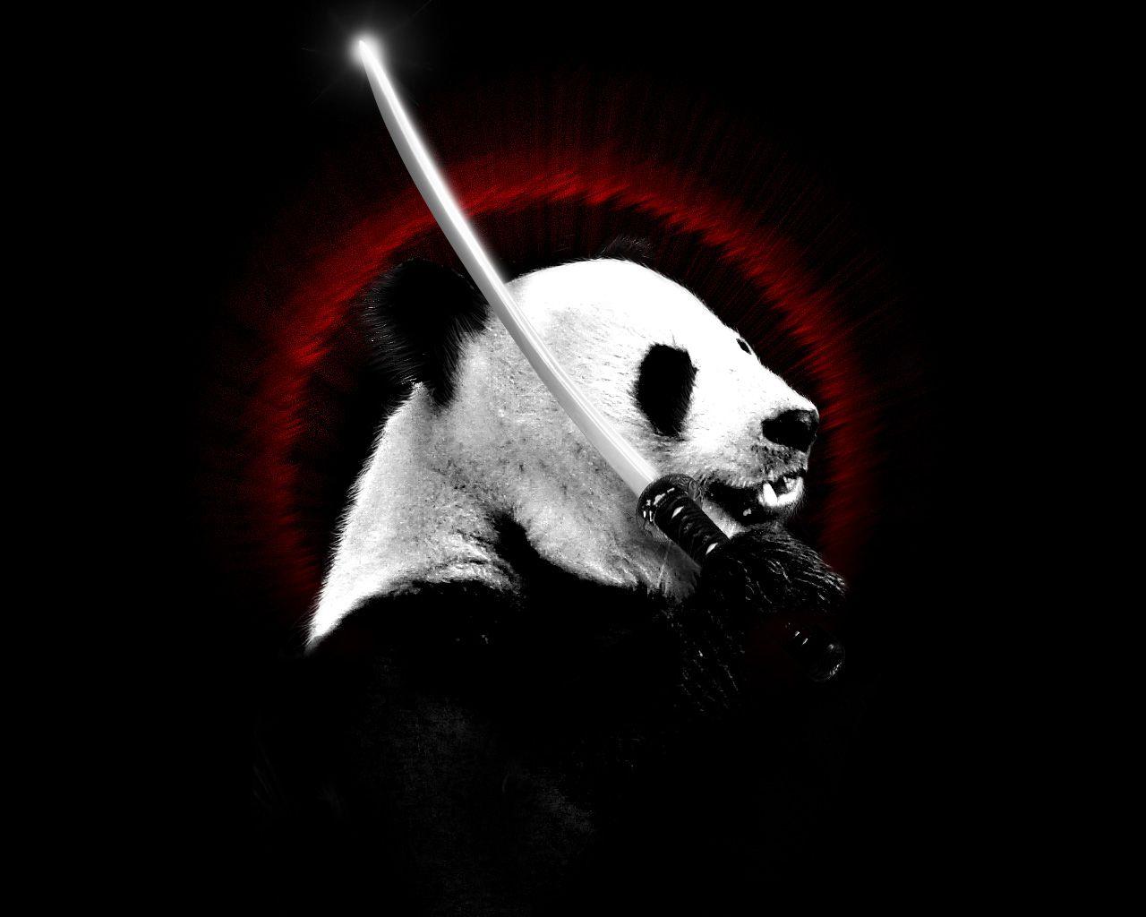 1280x1024 Samurai Panda Wallpaper