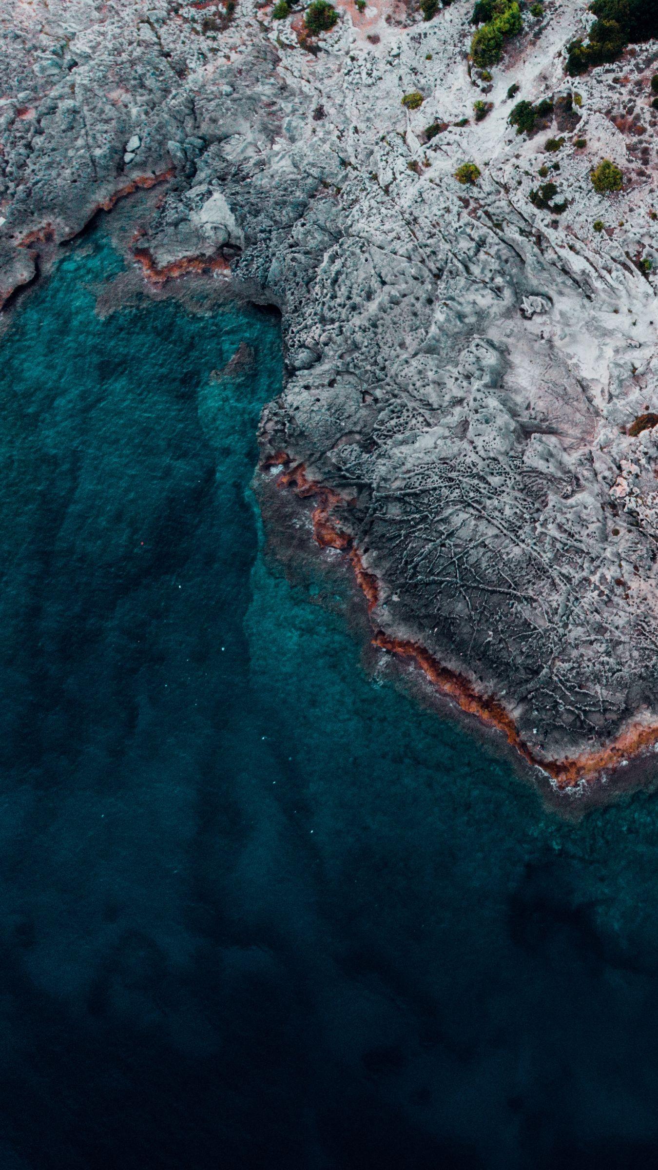 1350x2400 Download wallpaper 1350x2400 ocean, shore, aerial view, water