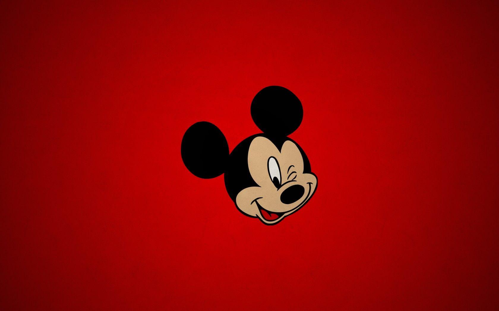 Hình nền đầu chuột Mickey 1680x1050 Nền đỏ