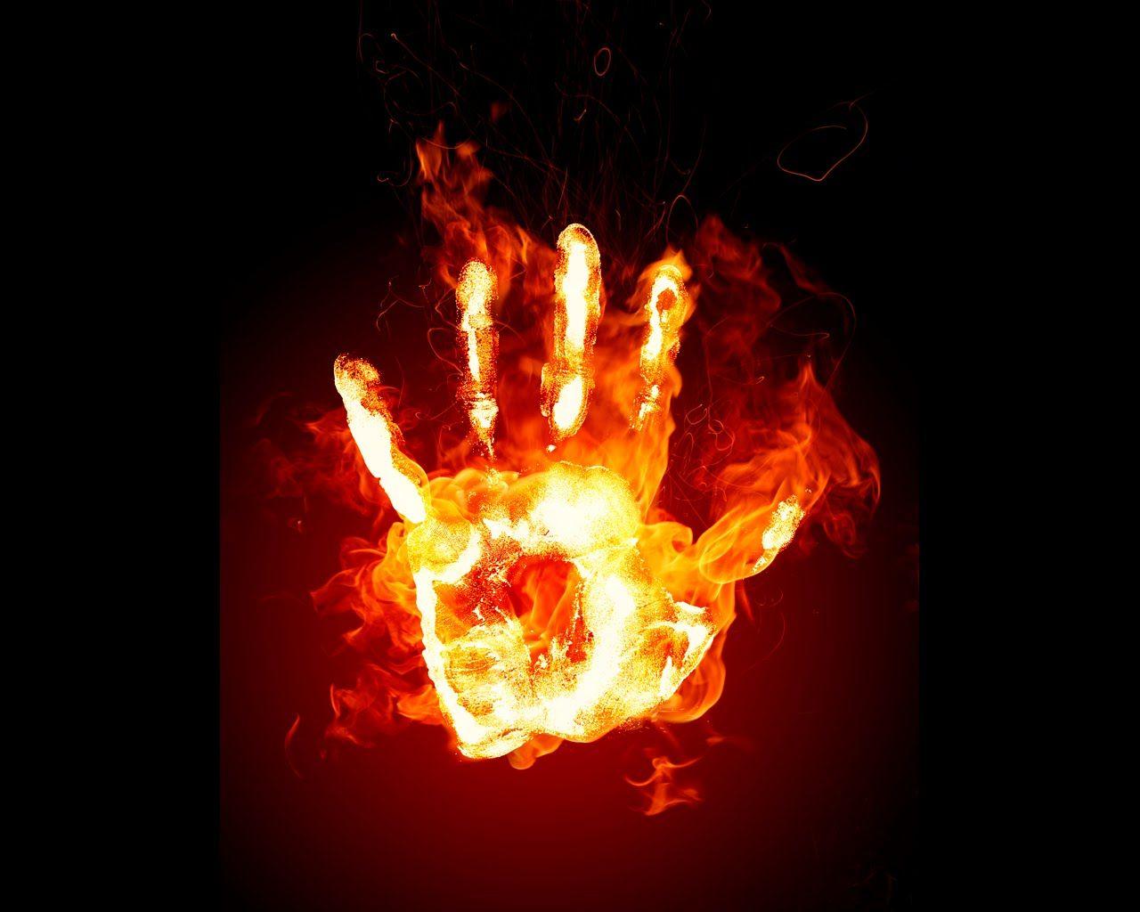 1280x1024 Black Fire Wallpaper