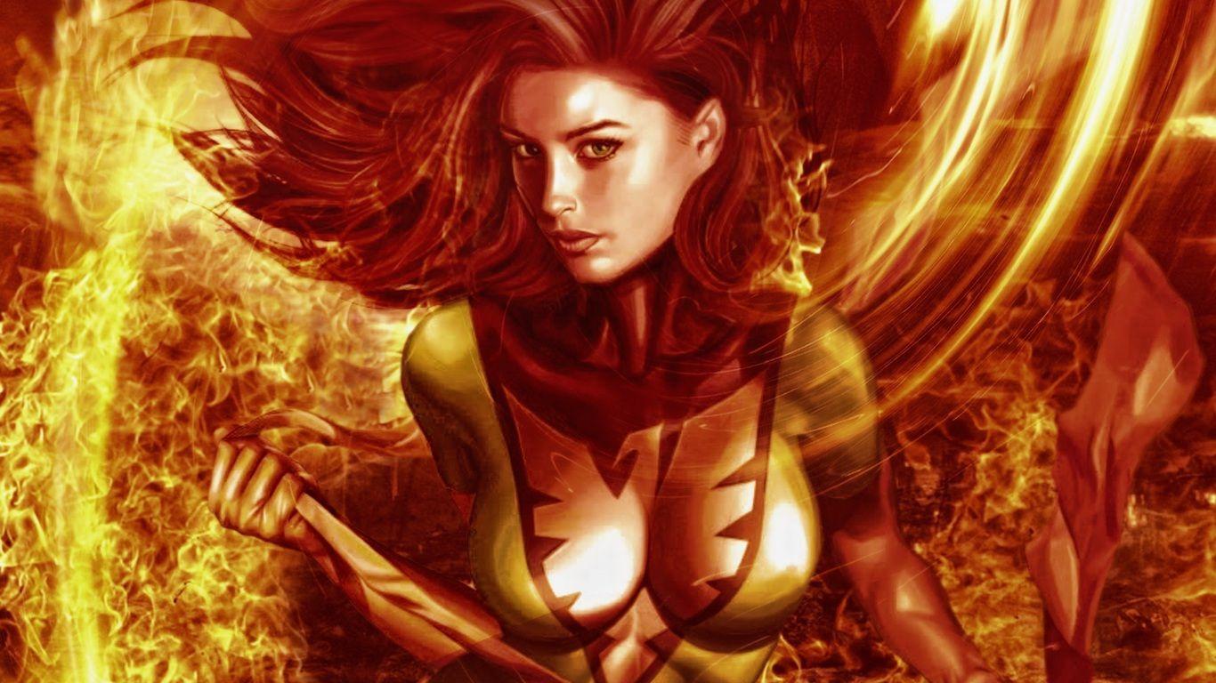 1366x768 Fire, Phoenix, Phoenix, View, X Men, Costume, Jean Grey