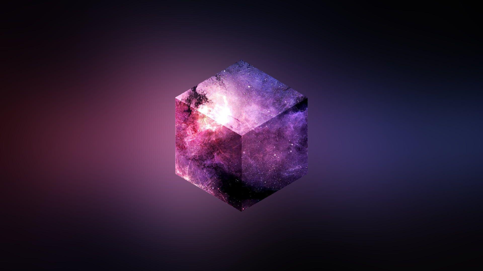1920x1080 purple and black cube wallpaper, purple cube digital wallpaper #universe #abstract #cube #gradient #space space art. Space art, Wallpaper space, Digital wallpaper
