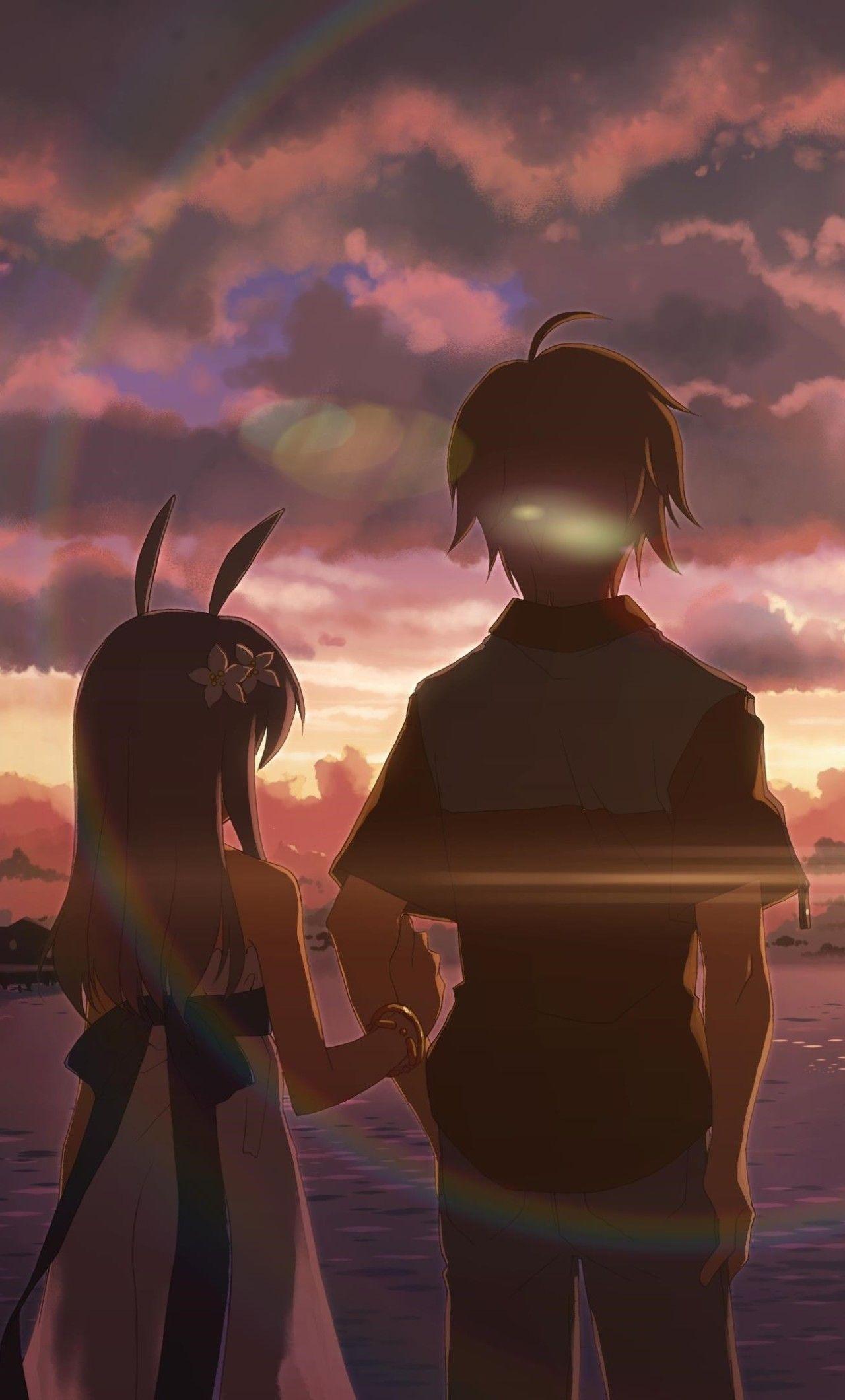 1280x2120 Anime Boy and Girl Alone Hình nền iPhone HD 4k