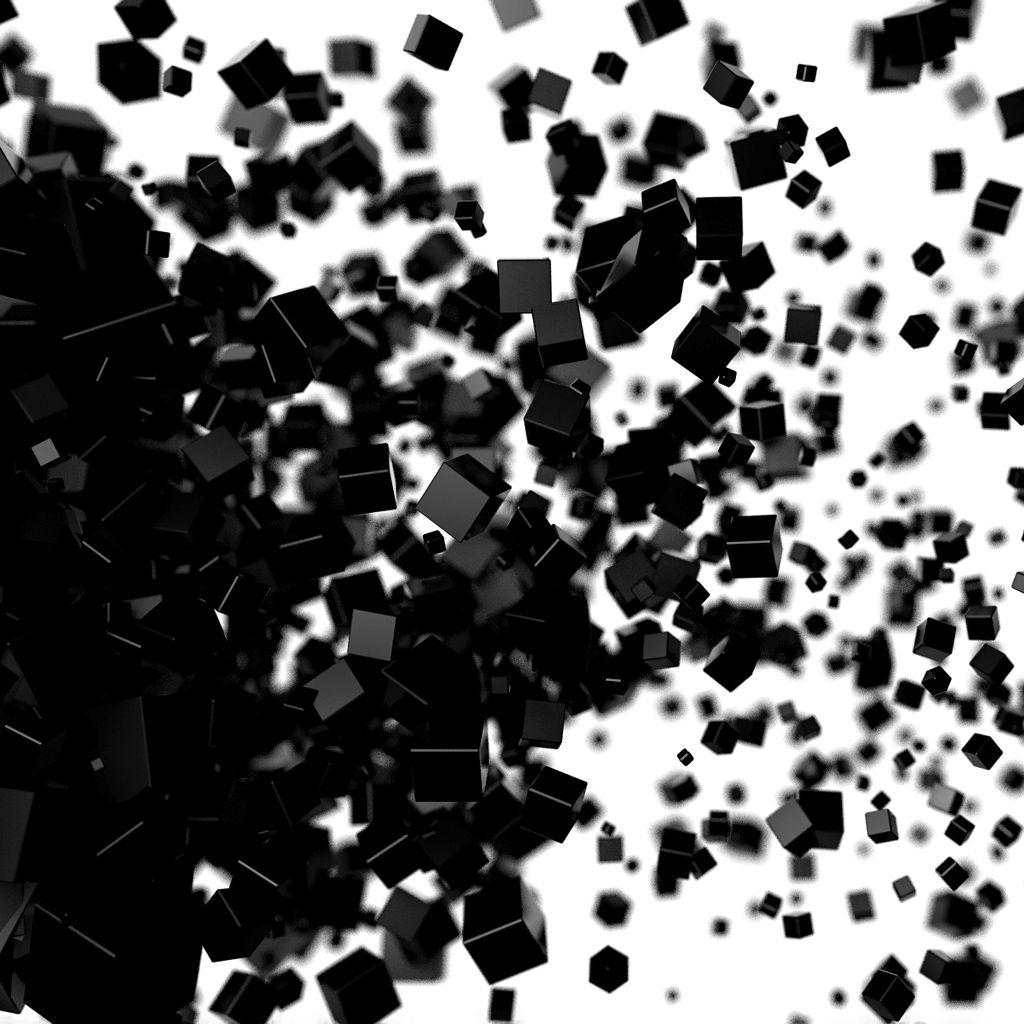 1024x1024 Black Cube iPad Wallpaper Free Download