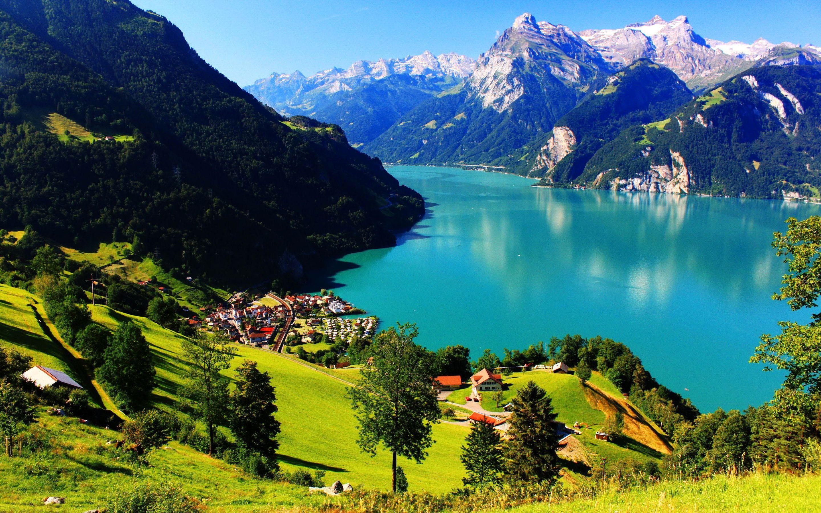 2880x1800 Switzerland, 4k, Swiss Alps, Mountain Lake, Summer