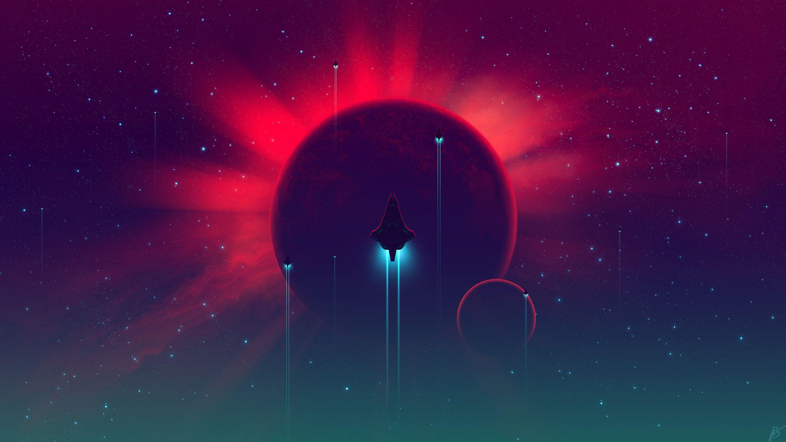 2560x1440 Star Planet Space Squardon, HD Artist, 4k Wallpaper, Image