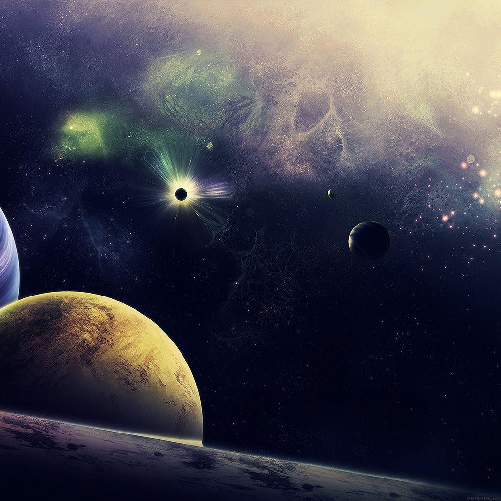 1024x1024 Stars Planets Lost Blue Art Nature iPad Wallpaper Free Download