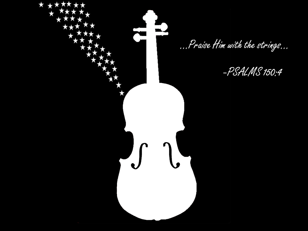 1024x768 White Violin Wallpaper