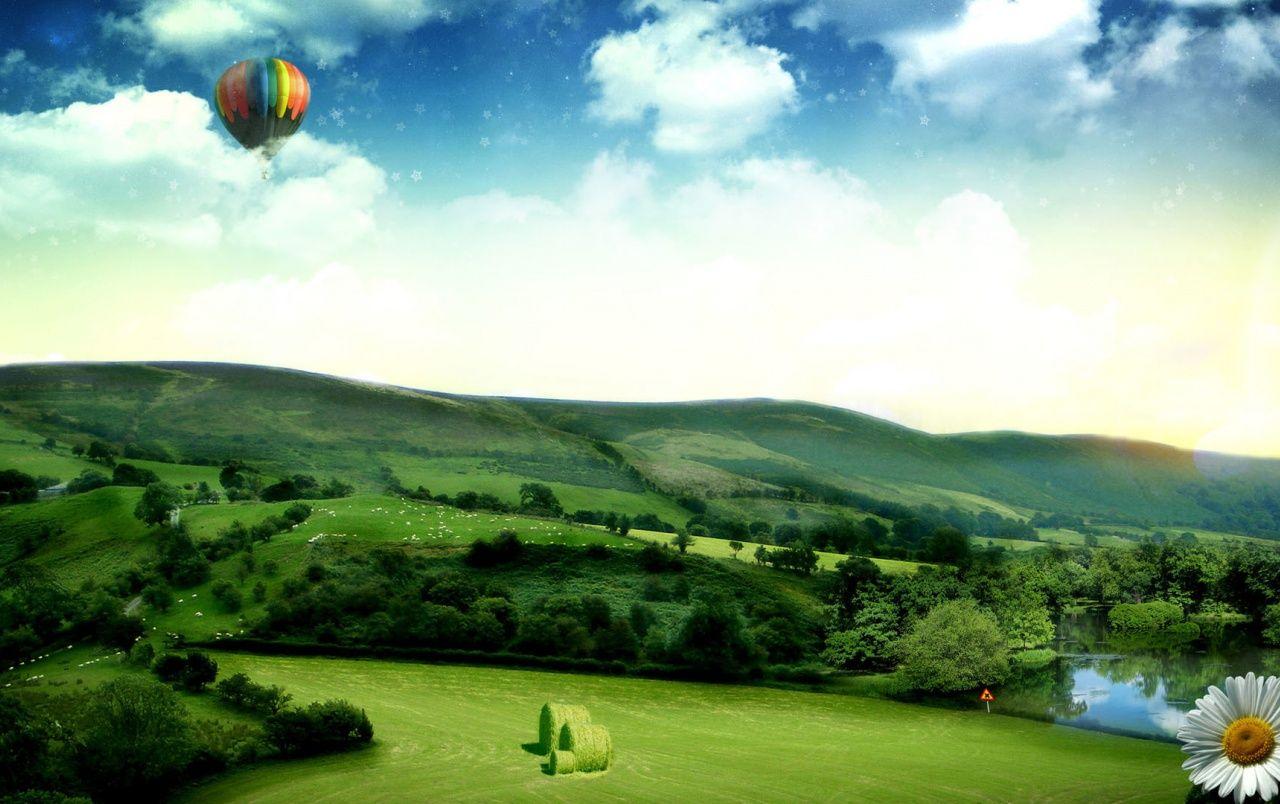 1280x804 Hot Air Ballon & Pretty Nature wallpaper. Hot Air Ballon